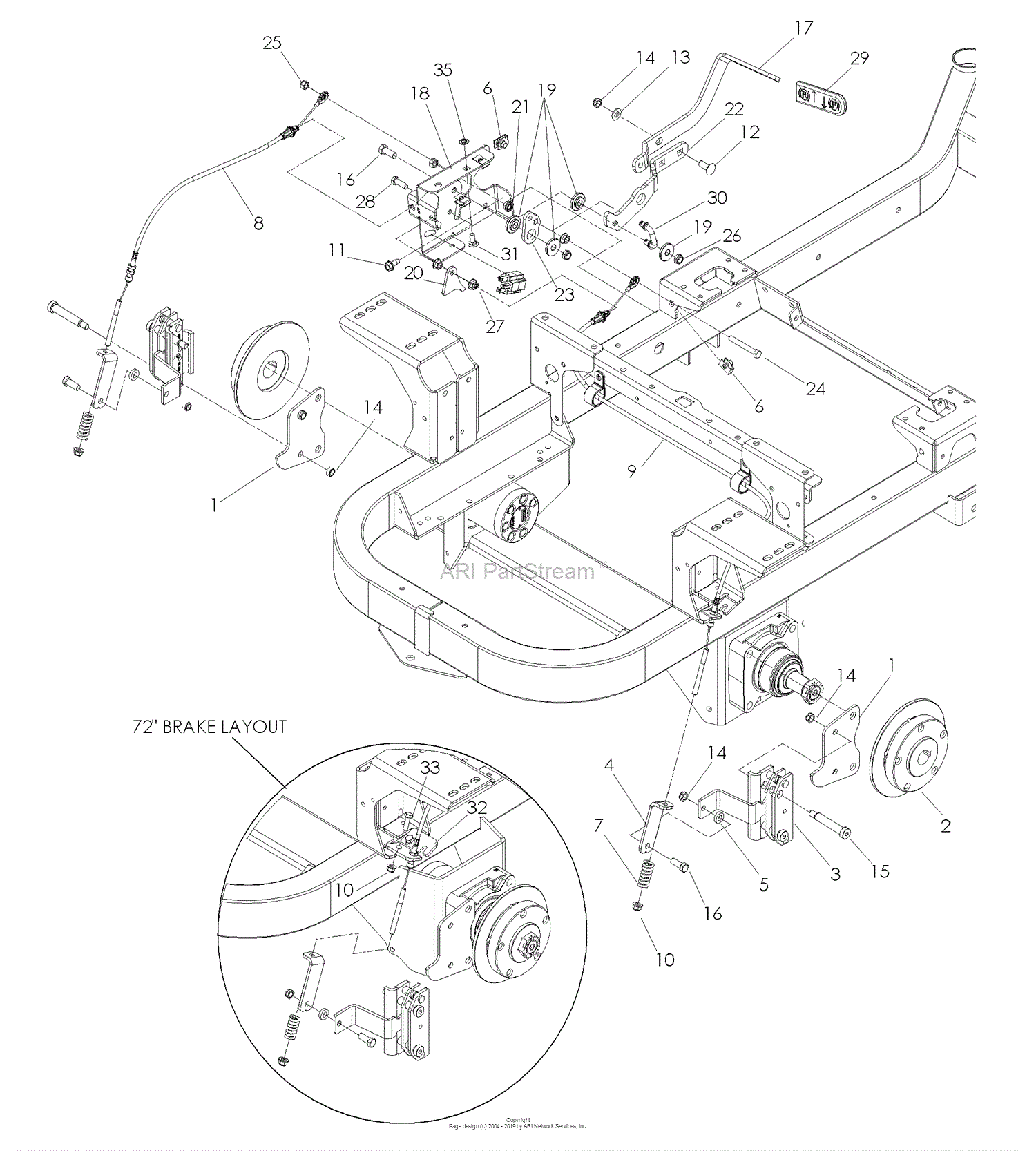 Husqvarna MZ 5225 C (968999748) (2007-11) Parts Diagram for Parking Brake