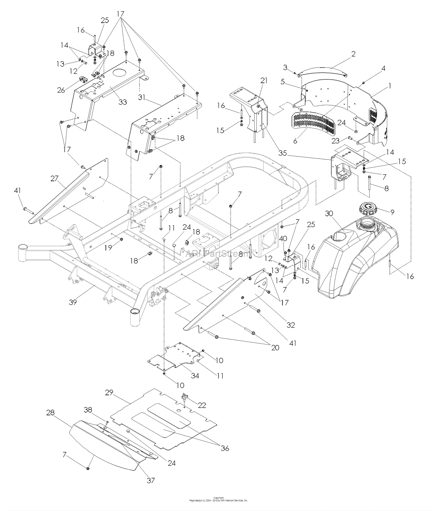 Husqvarna MZ 6125 (968999718) (2007-11) Parts Diagram for Chassis / Frame