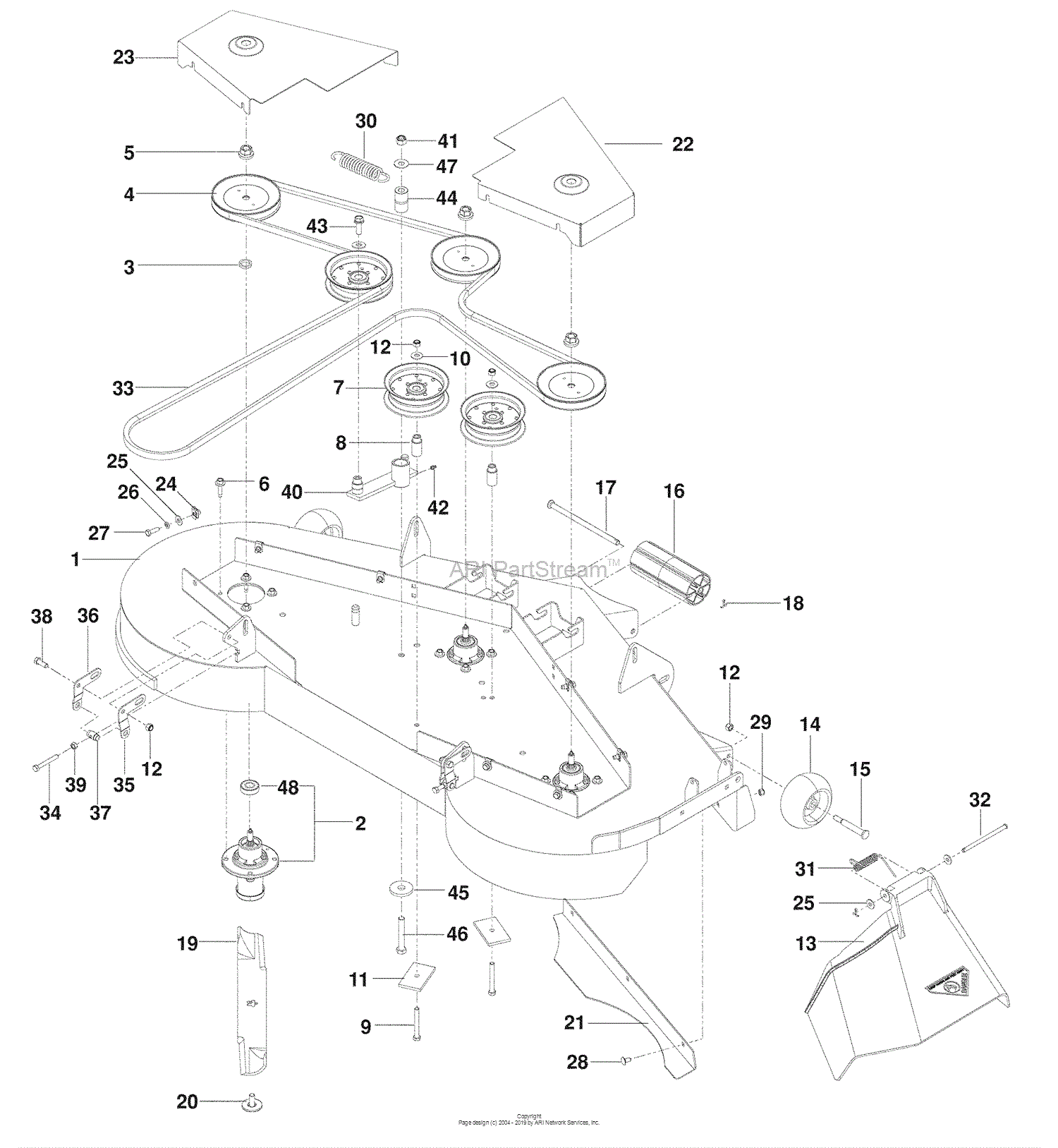 Husqvarna MZ 6128 (966502301) (2009-10) Parts Diagram for Mowing Deck