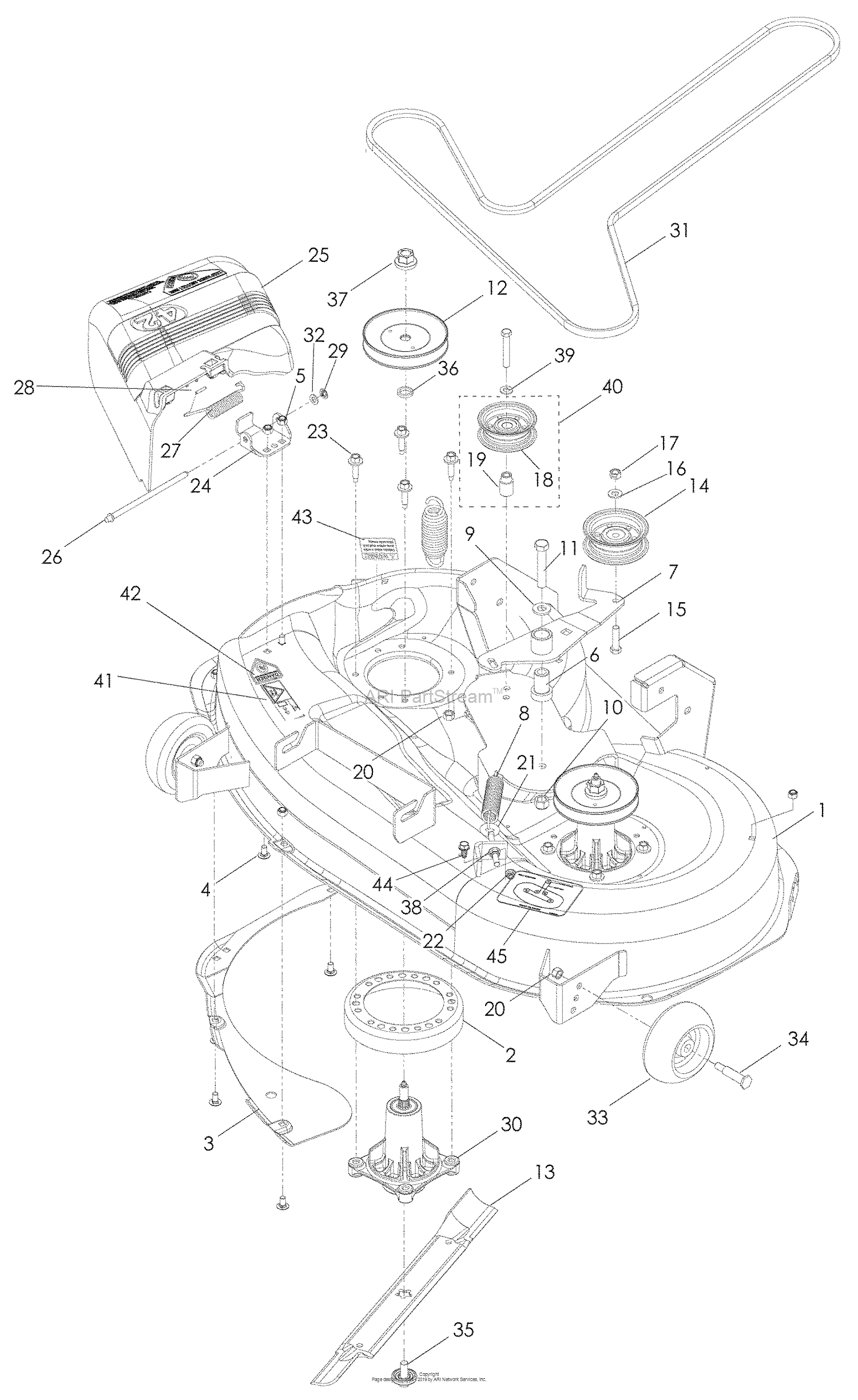 Husqvarna RZ 4219 (965881101) (2009-01) Parts Diagram for 42 Deck