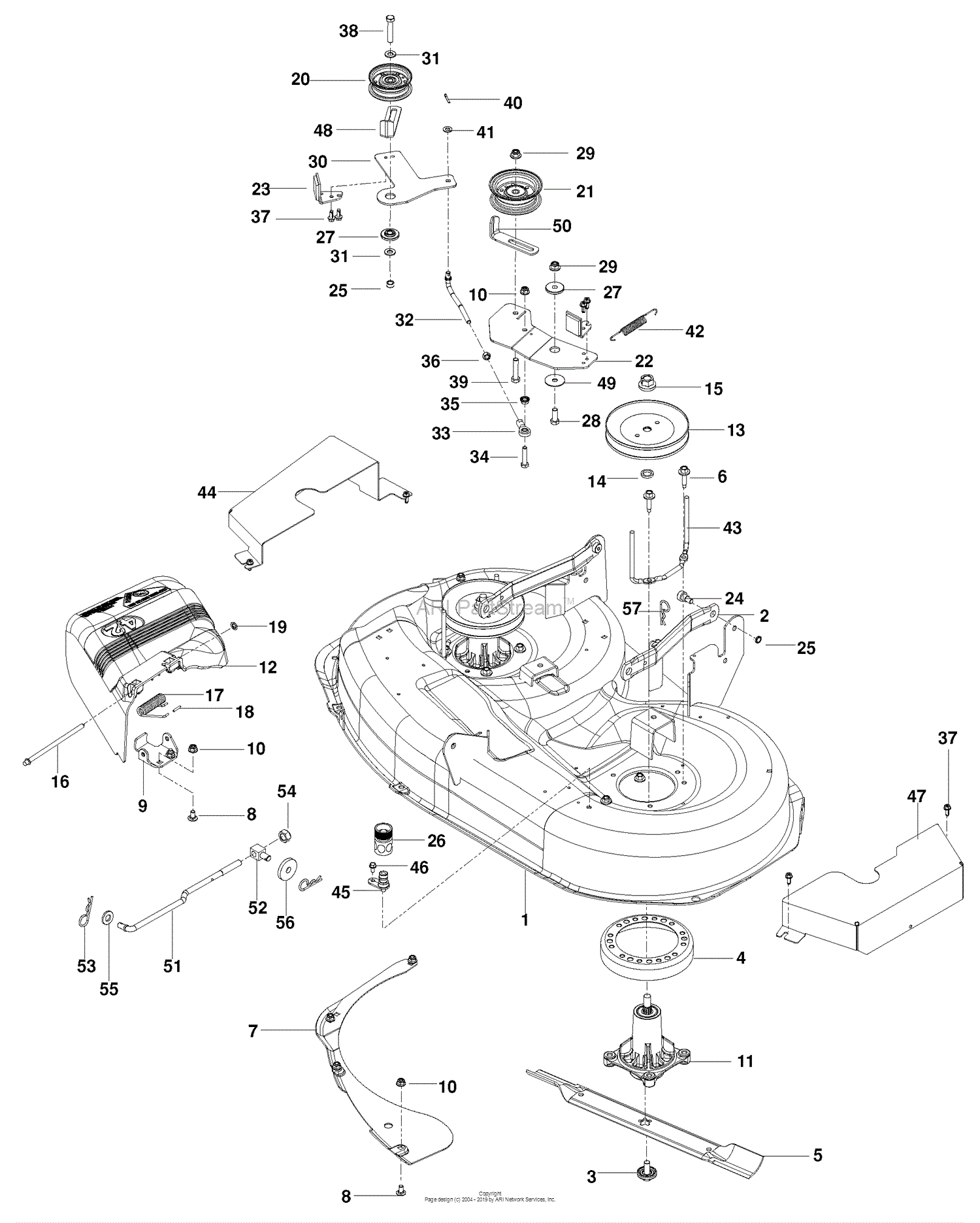 Husqvarna RZ 4219 BF (966582201) (2010-03) Parts Diagram for Mower Deck ...