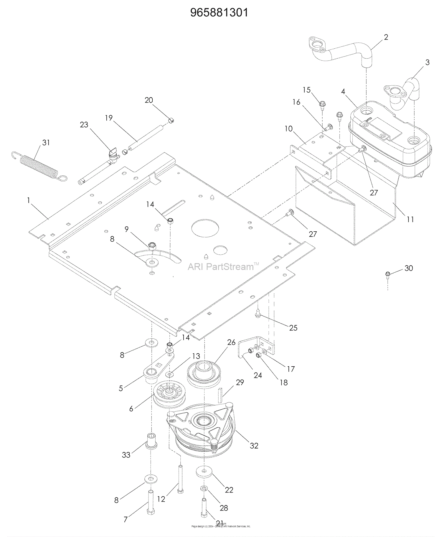 Husqvarna RZ 5424 (965881301) (2009-01) Parts Diagram for Engine Plate