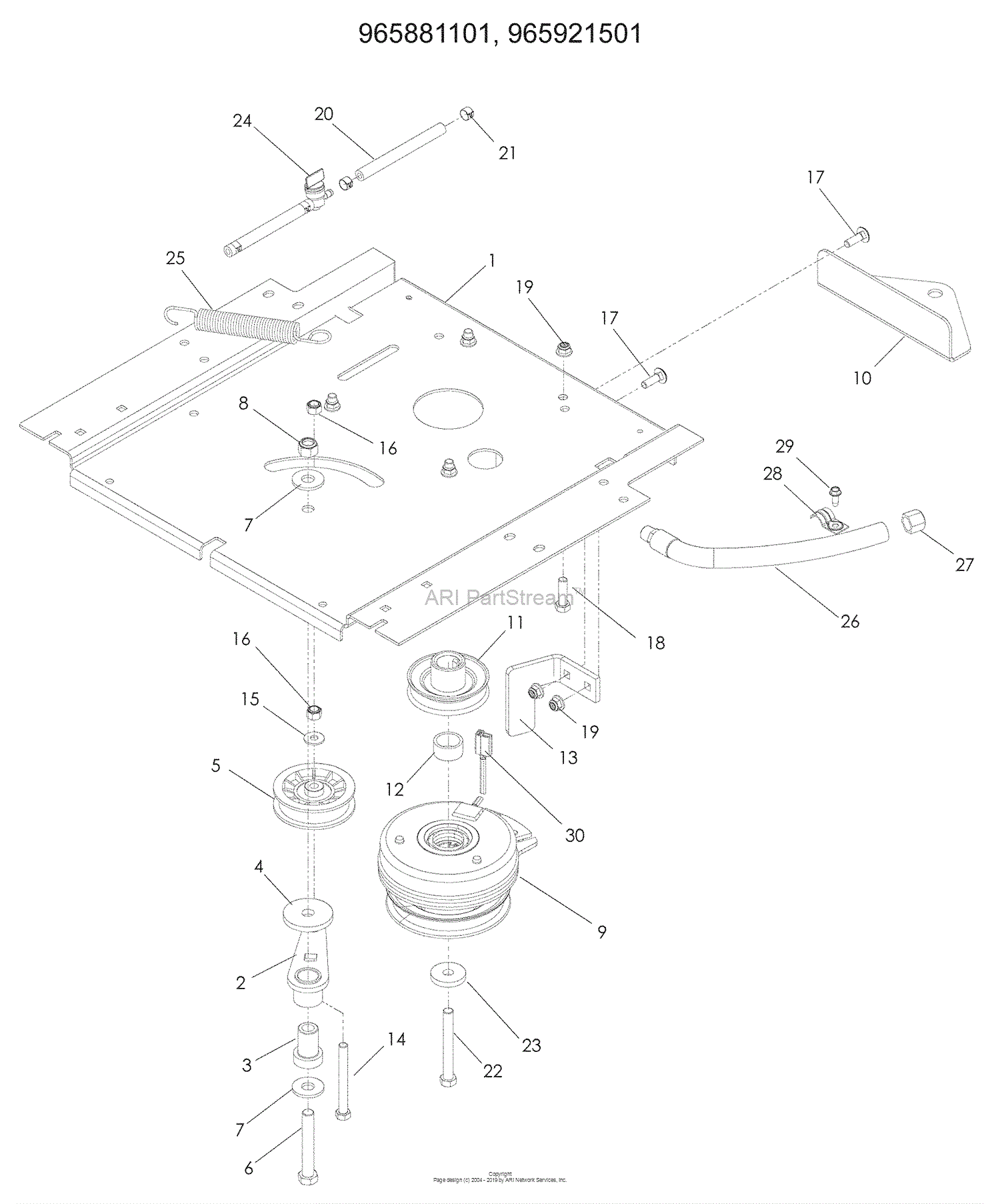 Husqvarna RZ 5424 (965881301) (2009-01) Parts Diagram for Engine Plate