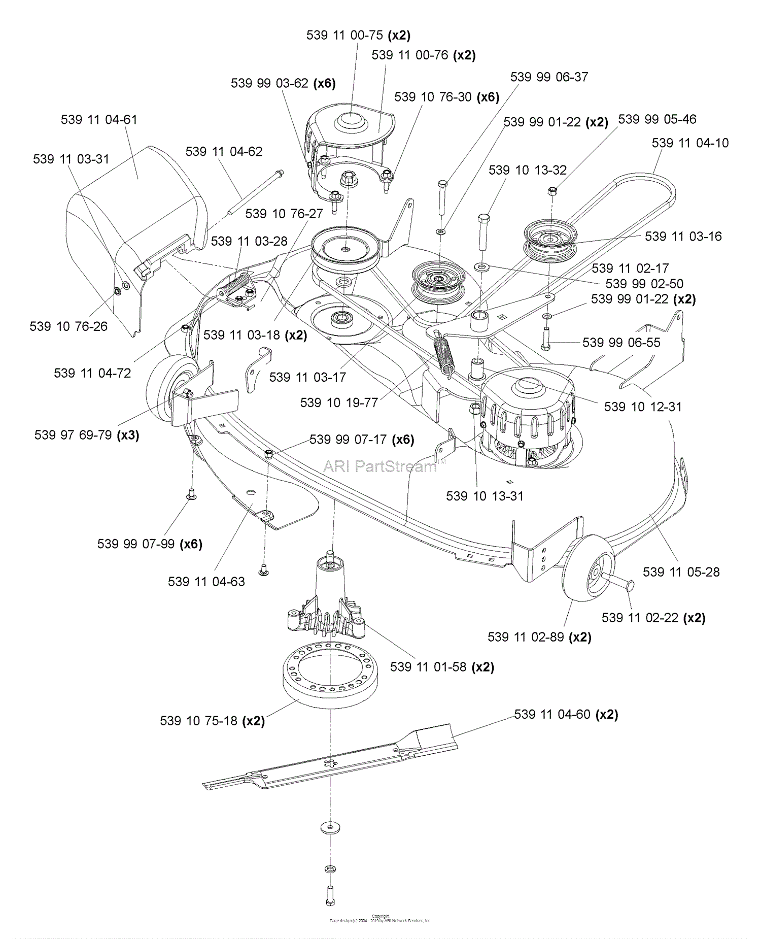 Husqvarna Z 4217 (2004-11) Parts Diagram for Deck Assembly 42