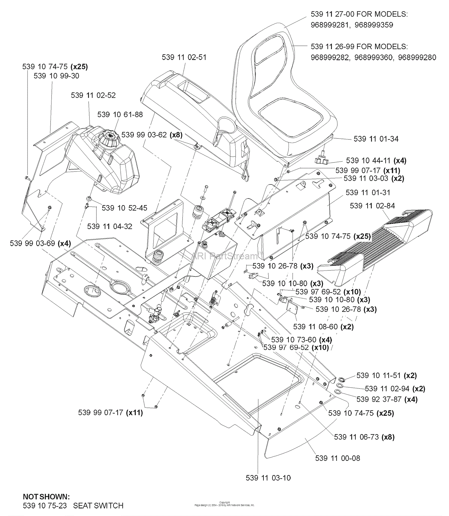 Husqvarna Z 4217 BIA (968999280) (2006-04) Parts Diagram for Main Frame (A)