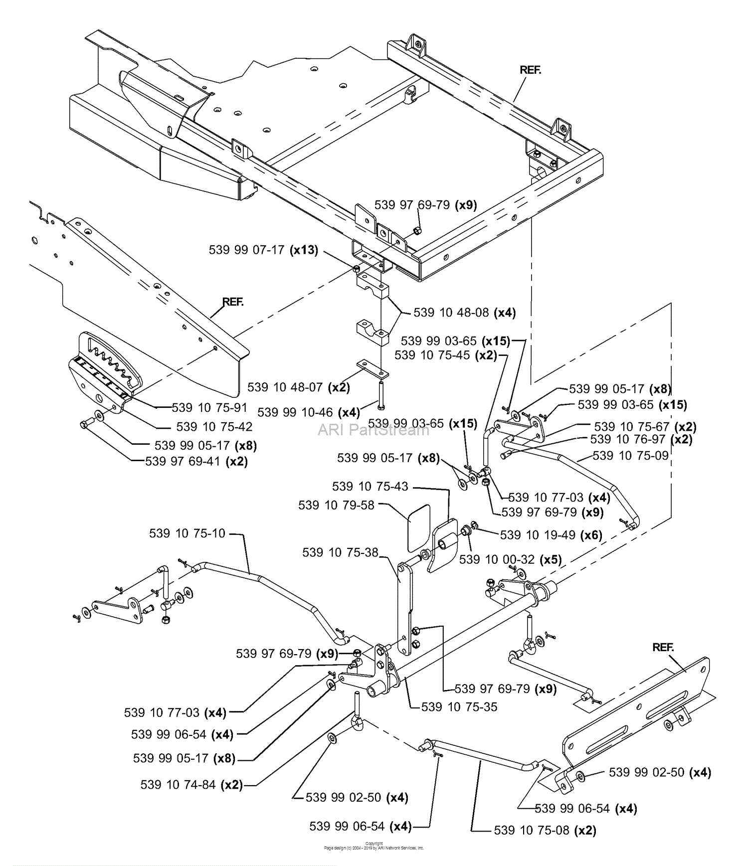 Husqvarna Z 4818 BIA (2004-09) Parts Diagram for Deck Lift Assembly