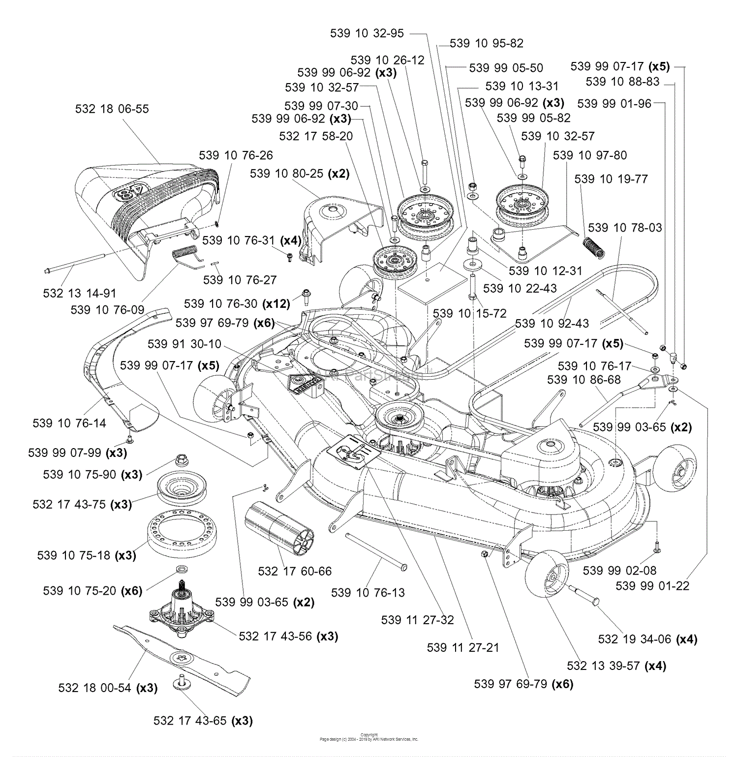 Husqvarna Z 4822 (968999301) (2006-03) Parts Diagram for Deck 