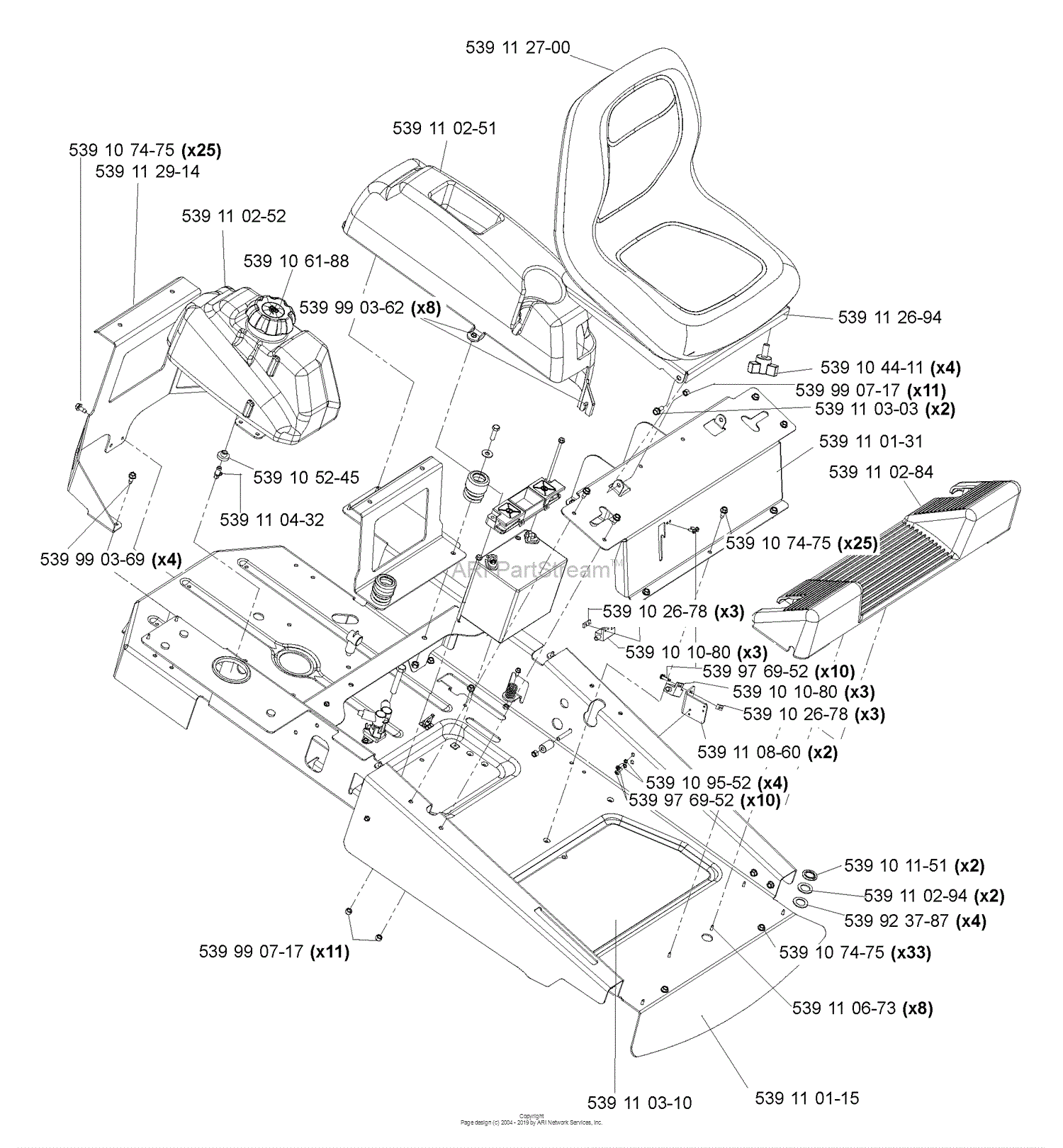 Husqvarna Z 4824 (968999303) (2006-03) Parts Diagram for Main Frame ...