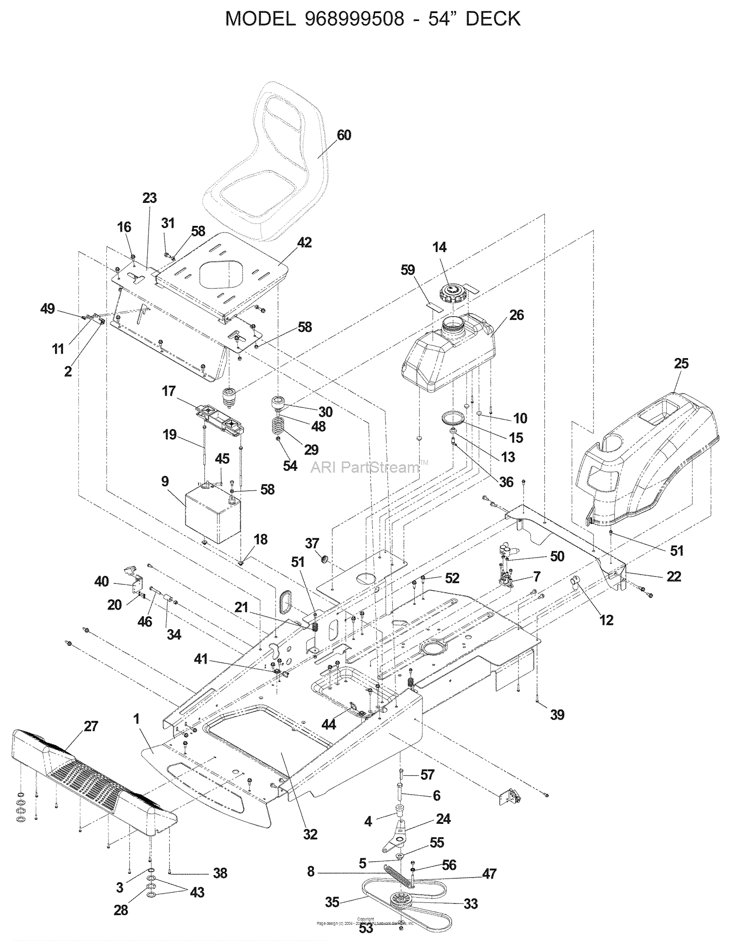 Husqvarna Z5426 (968999508) (2007-04) Parts Diagram for Chassis 