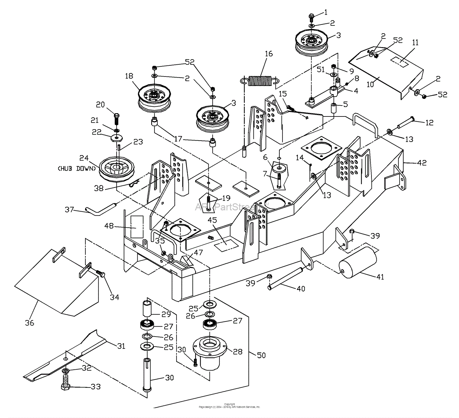 Husqvarna Zth 4217 A (539104770-01) (2000-03) Parts Diagram For 42 Deck 