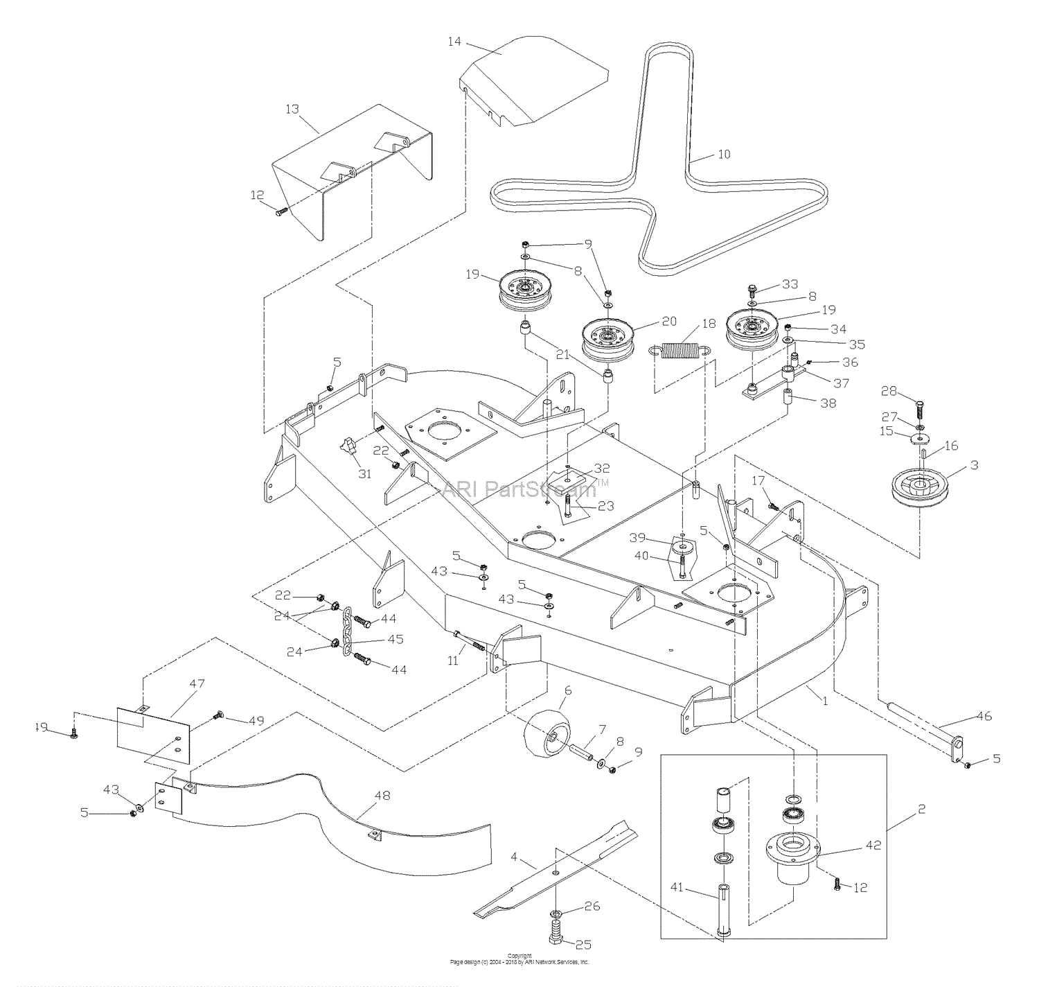 Husqvarna ZTH 5225 KAA (968999185) (2006-04) Parts Diagram for Front ...