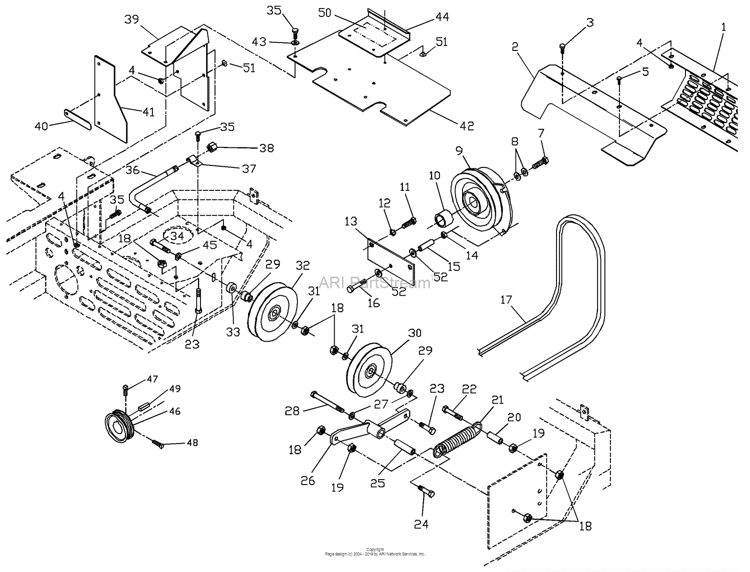 Husqvarna ZTH 6125 A (2000-06) Parts Diagram for Engine Deck Assembly