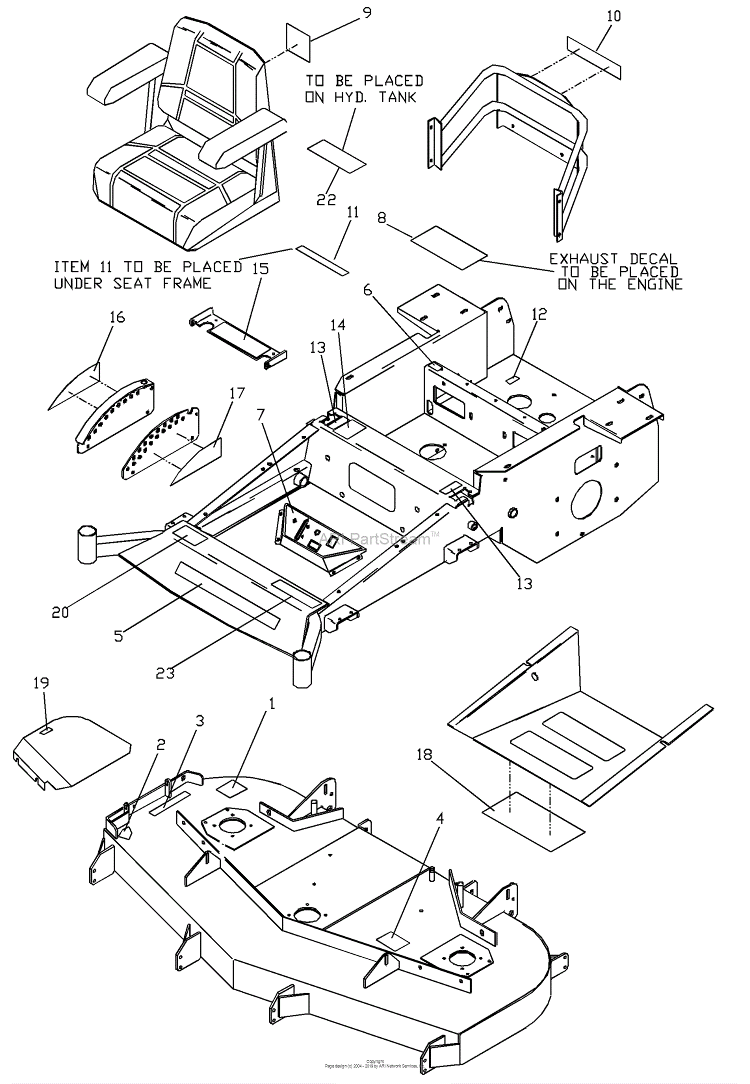 Husqvarna ZTH 6125 KOA (2001-11) Parts Diagram for Decal Assembly