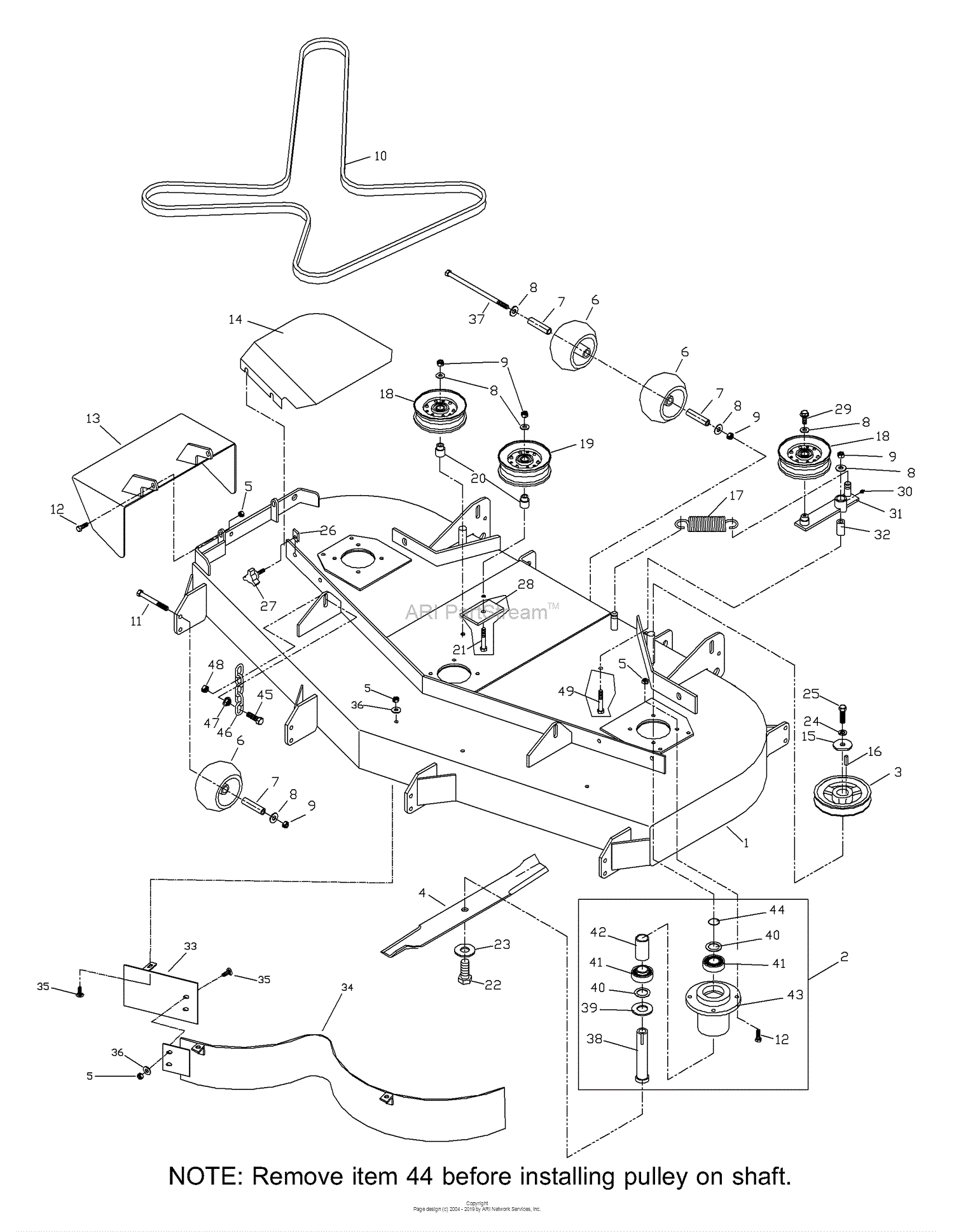 Husqvarna ZTH 7226 KOA (2001-06) Parts Diagram for Front Deck Assembly