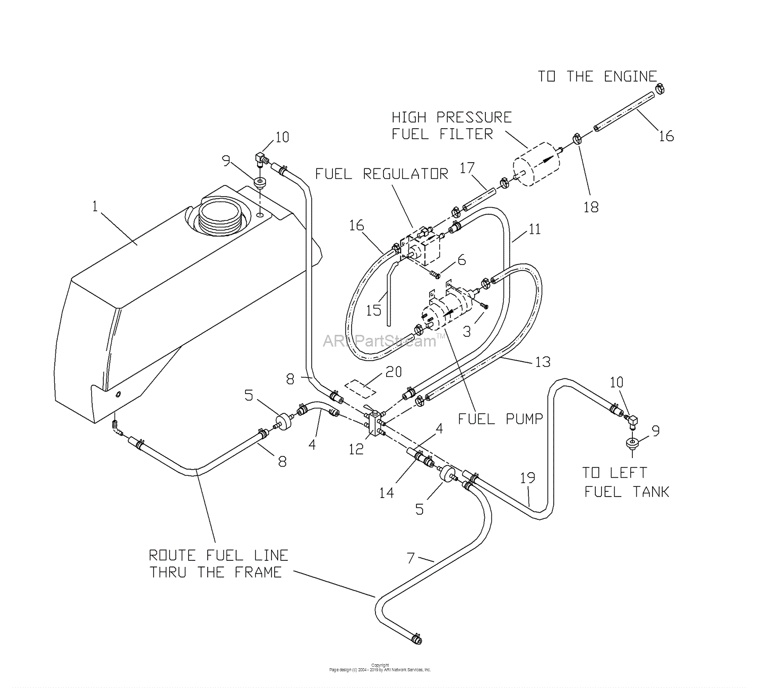 Husqvarna ZTH 7226 KOA (2001-06) Parts Diagram for Fuel Assembly