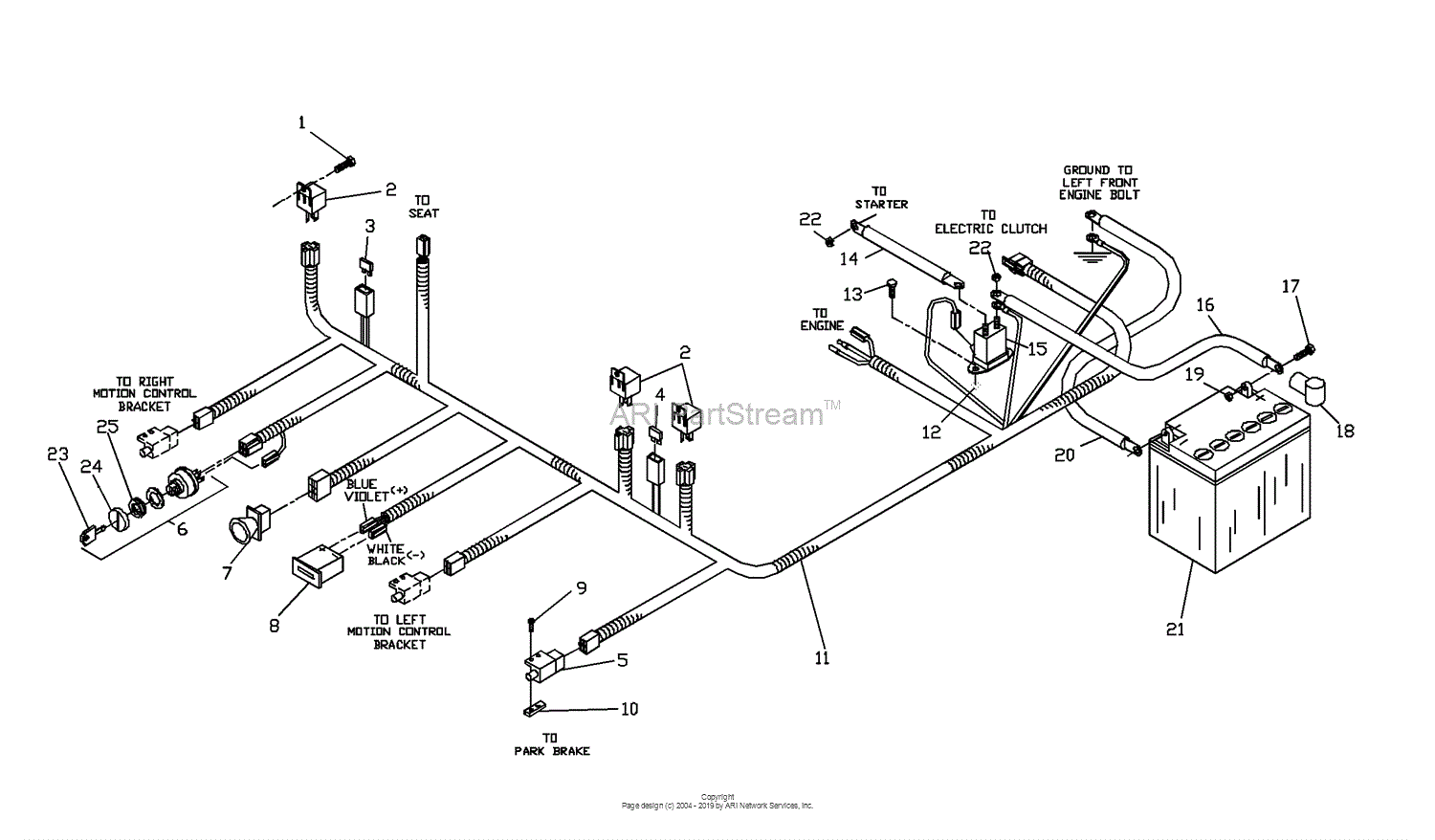 Husqvarna ZTHKW 4218 (2000-05) Parts Diagram for Wiring Assembly