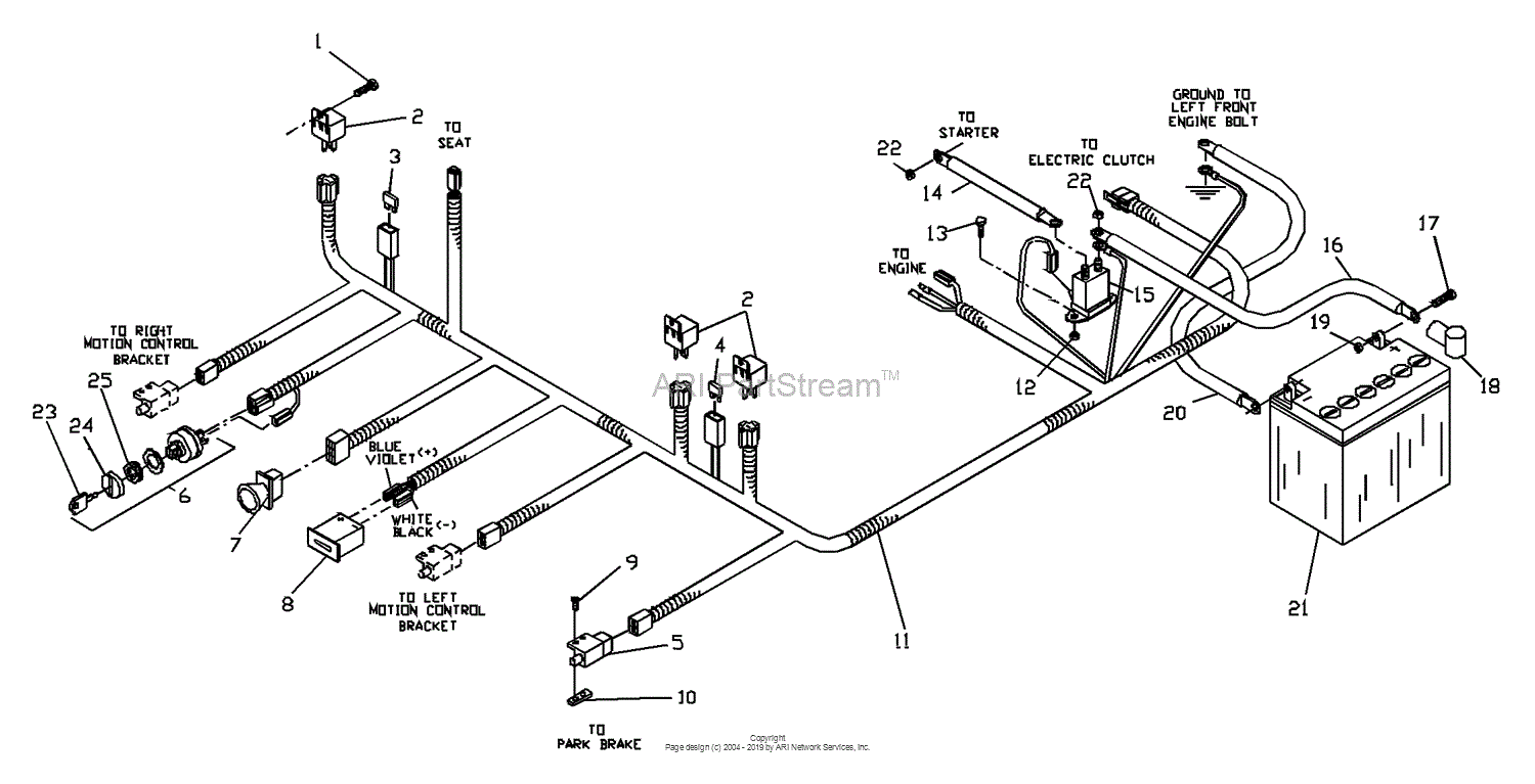 Husqvarna Zthkw 4821 A (2000-10) Parts Diagram For Wiring Assembly 