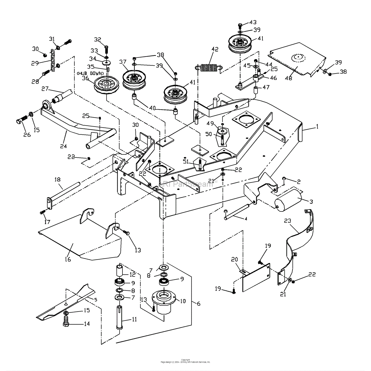 Husqvarna ZTHQL 4218 (2001-09) Parts Diagram for 42