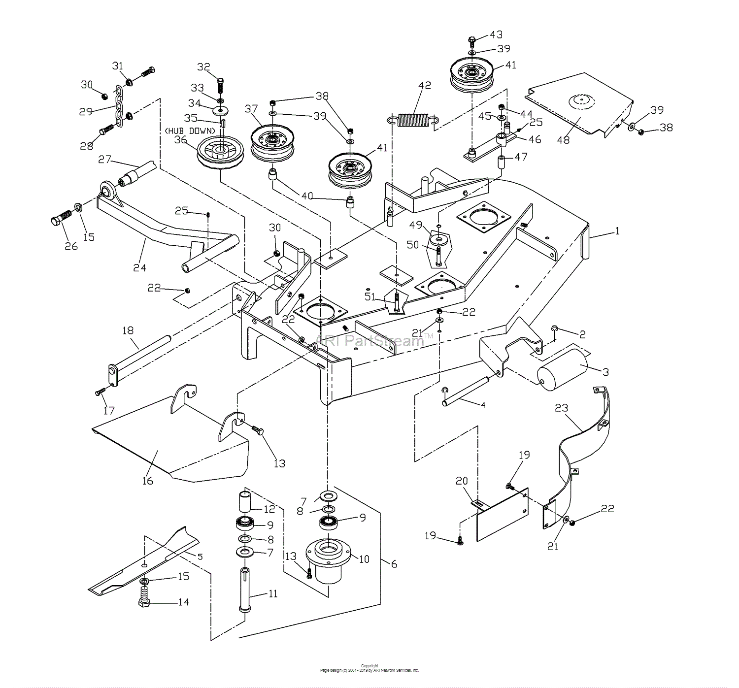 Husqvarna ZTHQL 4221 A (2002-09) Parts Diagram for 42
