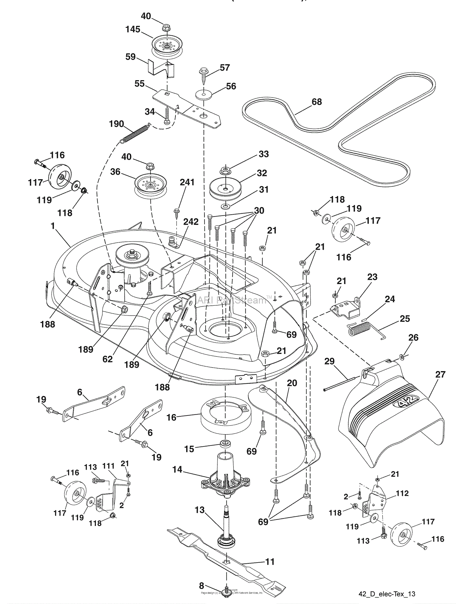 Husqvarna 2042 LS (96043007500) (2008-11) Parts Diagram for Mower Deck