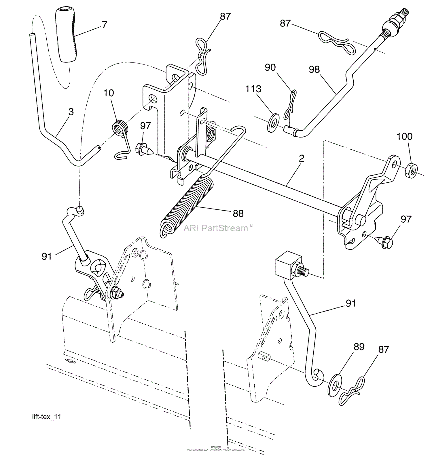 Husqvarna 2042 LS (96043007500) (2008-11) Parts Diagram for Mower Lift