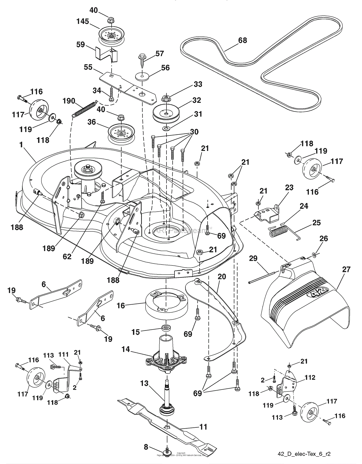 Husqvarna 2042 Ls (ca) (96043004800) (2007-12) Parts Diagram For Mower Deck