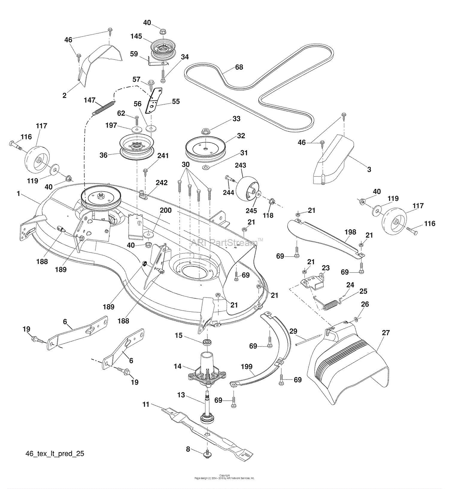 Husqvarna 2146 XLS (96043006700) (2008-12) Parts Diagram for Mower Deck