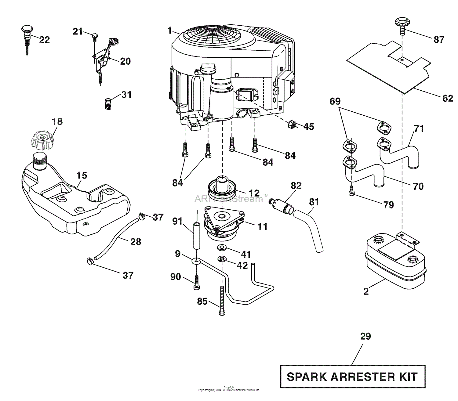 Husqvarna 2348 Ls (96043004400) (2008-01) Parts Diagram For Engine