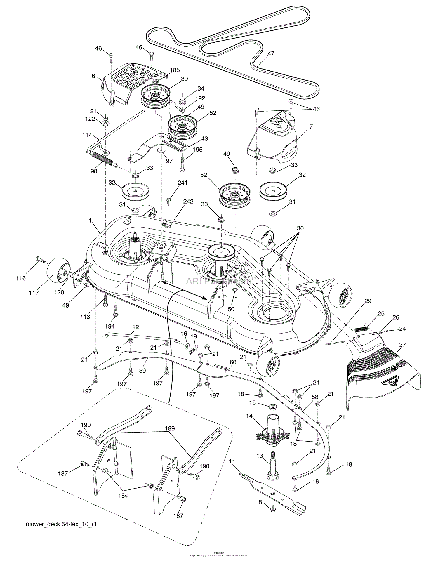 Husqvarna 2354 GXLS (96043006800) (2009-01) Parts Diagram for Mower Deck