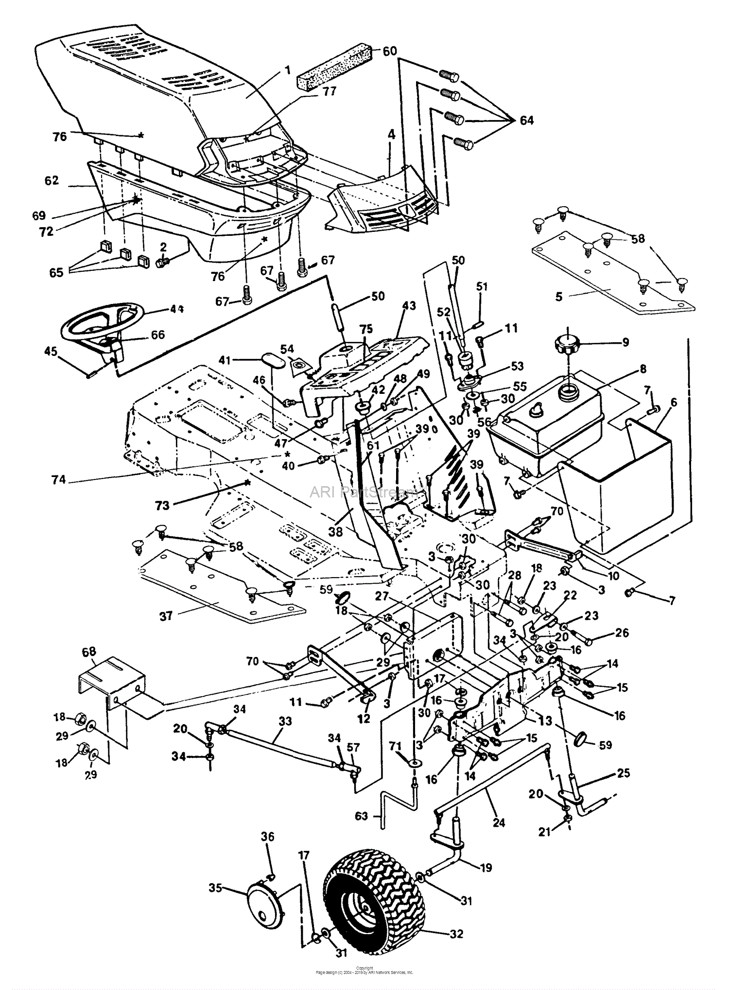 Husqvarna 4140 G (1991-01) Parts Diagram for Hood/Front End