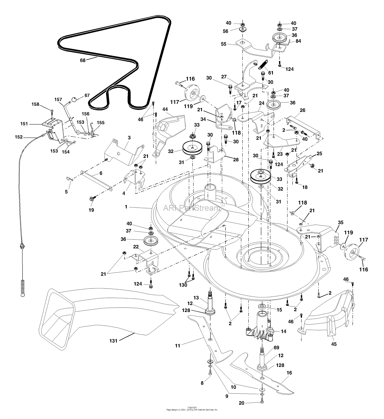 Husqvarna CT 130 (HECT130B) (954170017) (1999-10) Parts Diagram for Mower