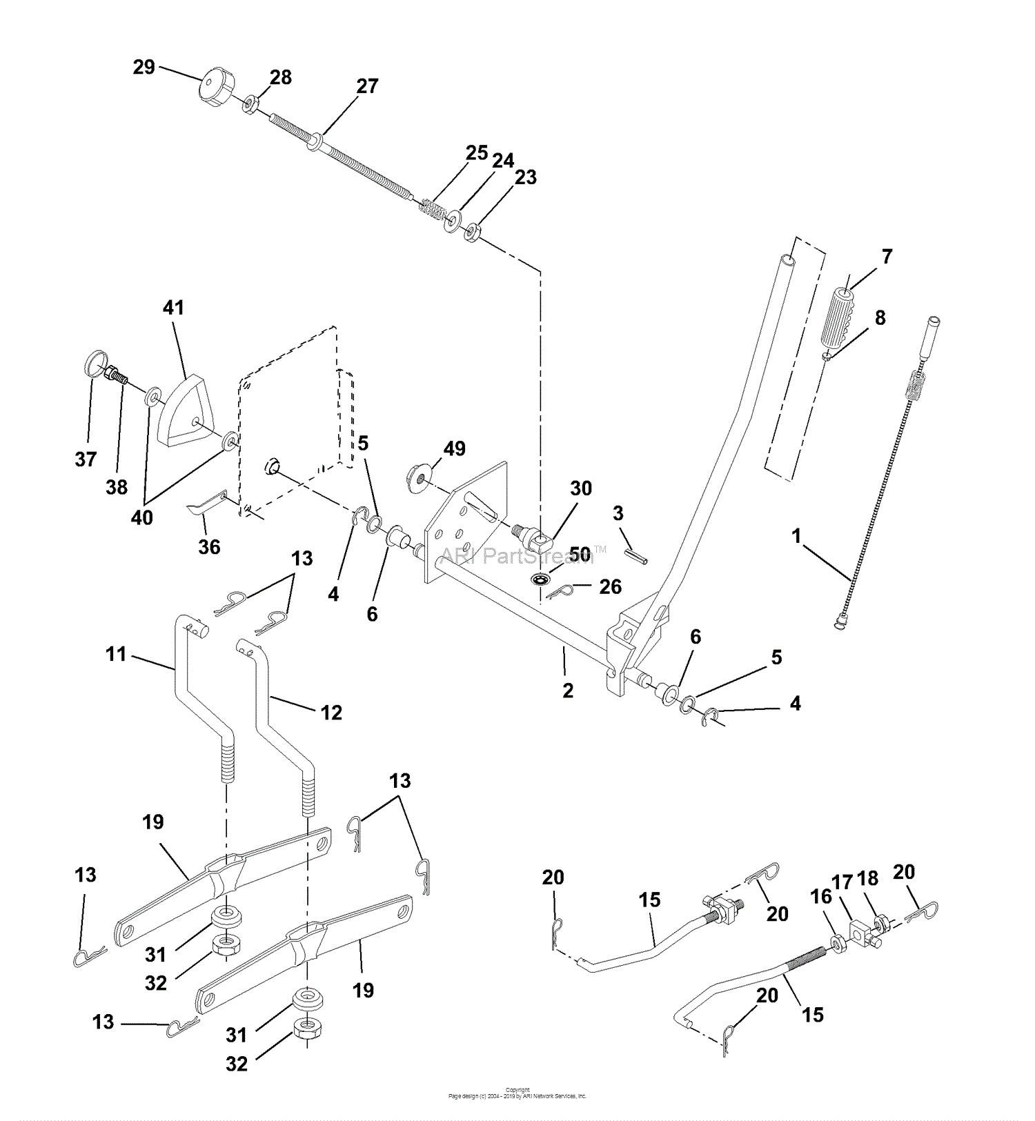 Husqvarna CTH 130 (954140100A) (1999-10) Parts Diagram for Mower Lift