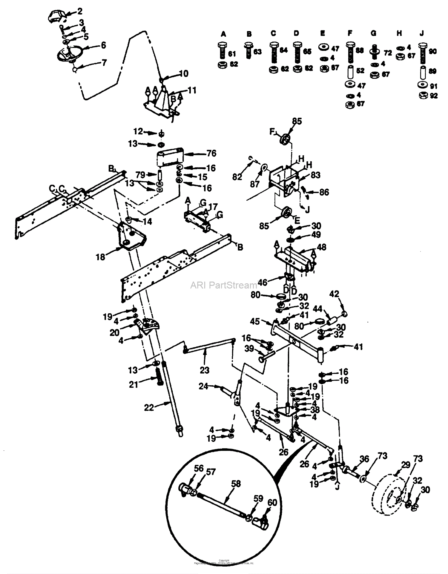 Husqvarna GT 180 (H1850D) (954000372) (1992-11) Parts Diagram for Steering