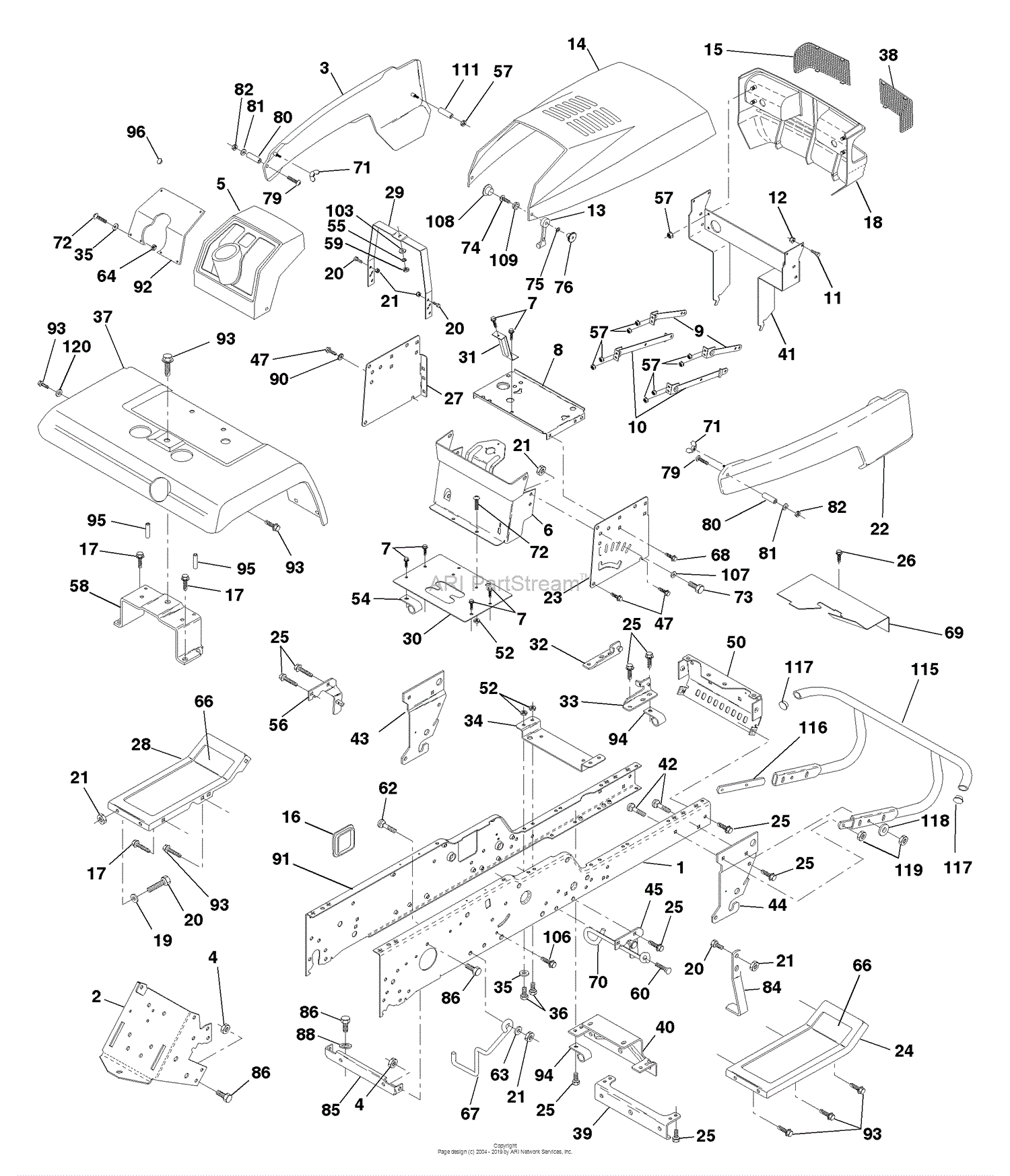 Husqvarna GT 200 (1994-07) Parts Diagram for Chassis And Enclosures