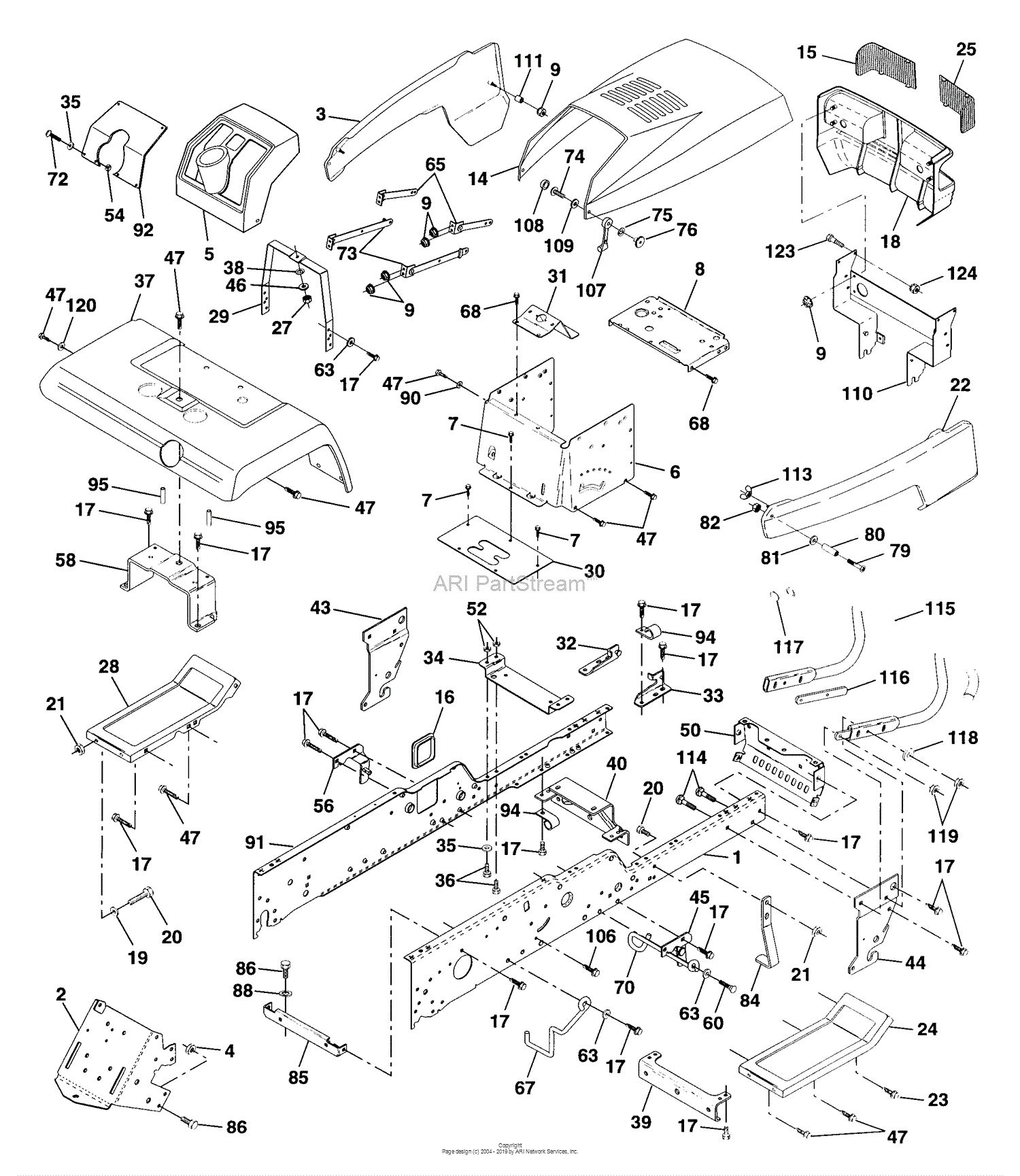 Husqvarna GT 200 (1995-06) Parts Diagram for Chassis And Enclosures