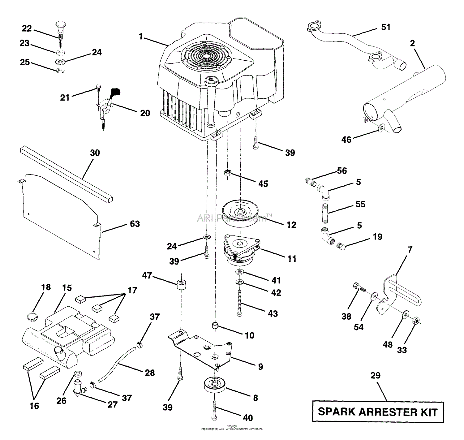 Husqvarna GT 200 (1995-06) Parts Diagram for Engine