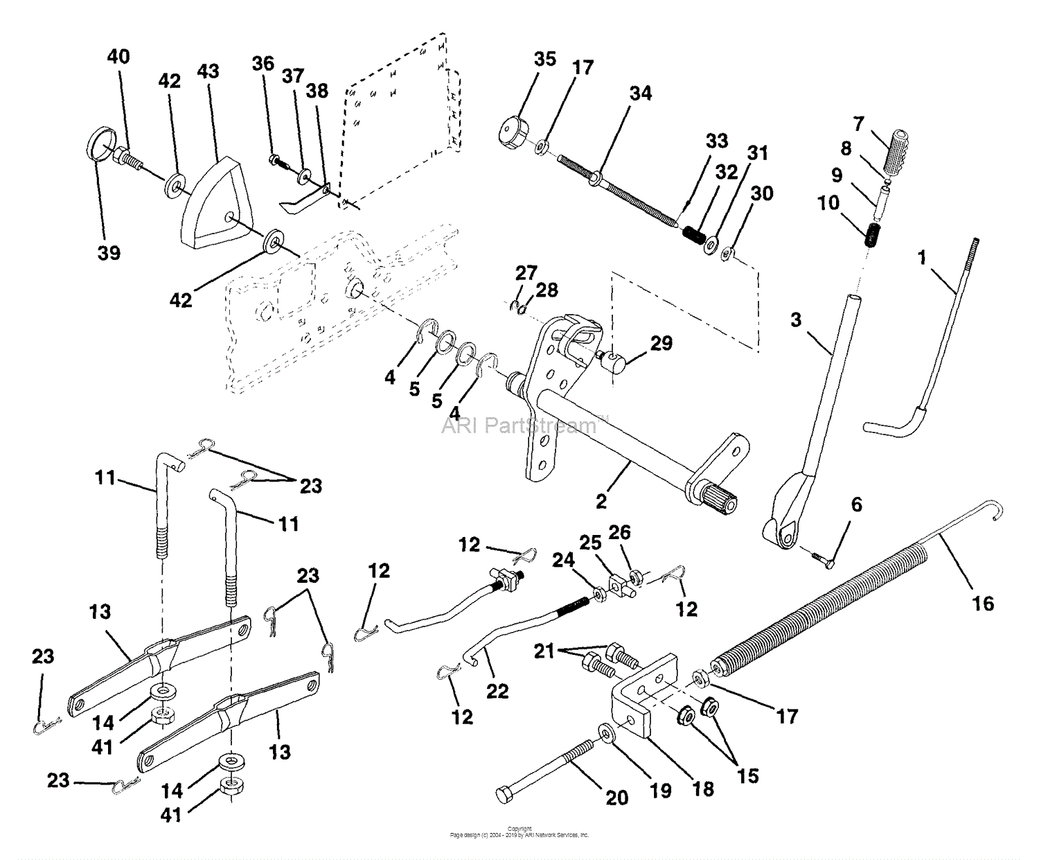 Husqvarna GT 200 (1995-06) Parts Diagram for Mower Lift