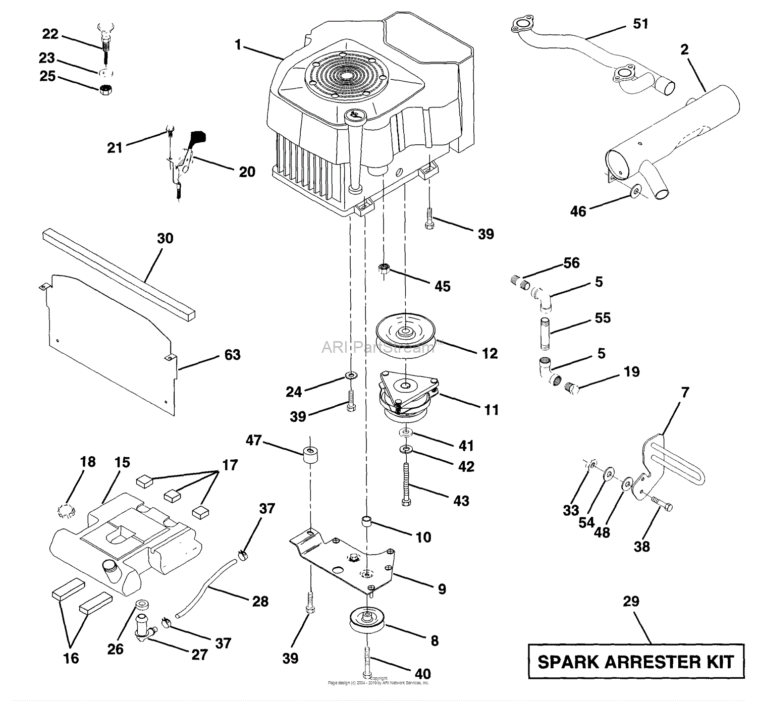 Husqvarna GT 200 (1997-12) Parts Diagram for Engine