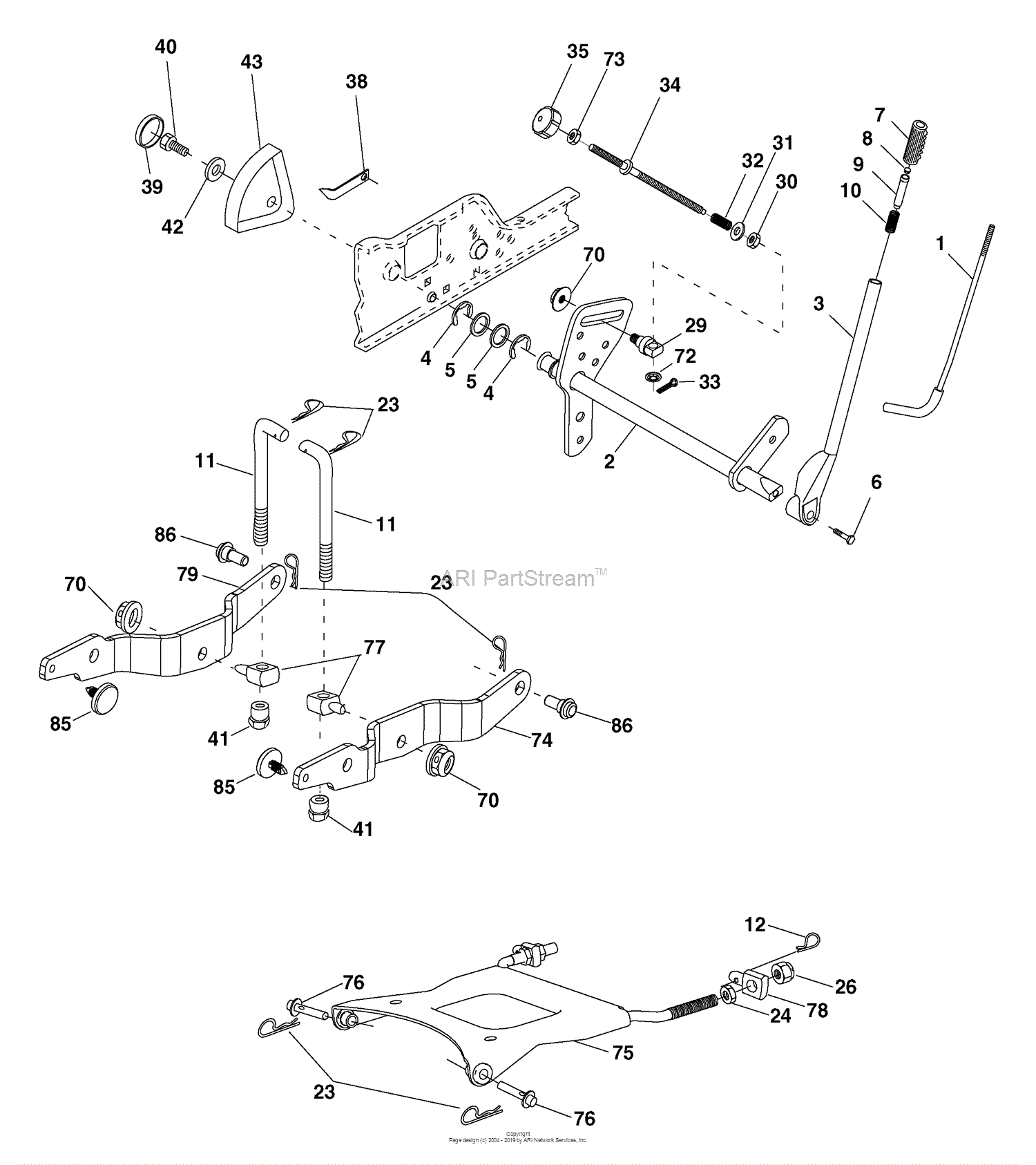 husqvarna gt2254 drive belt diagram