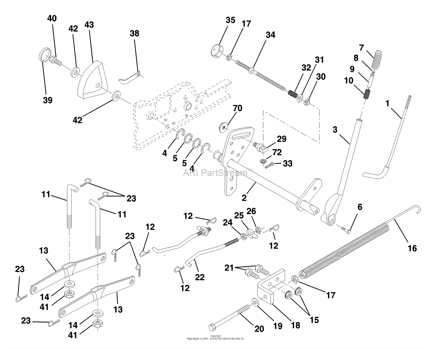 Husqvarna GTH 200 (954140046B) (1998-07) Parts Diagram for Lift Assembly