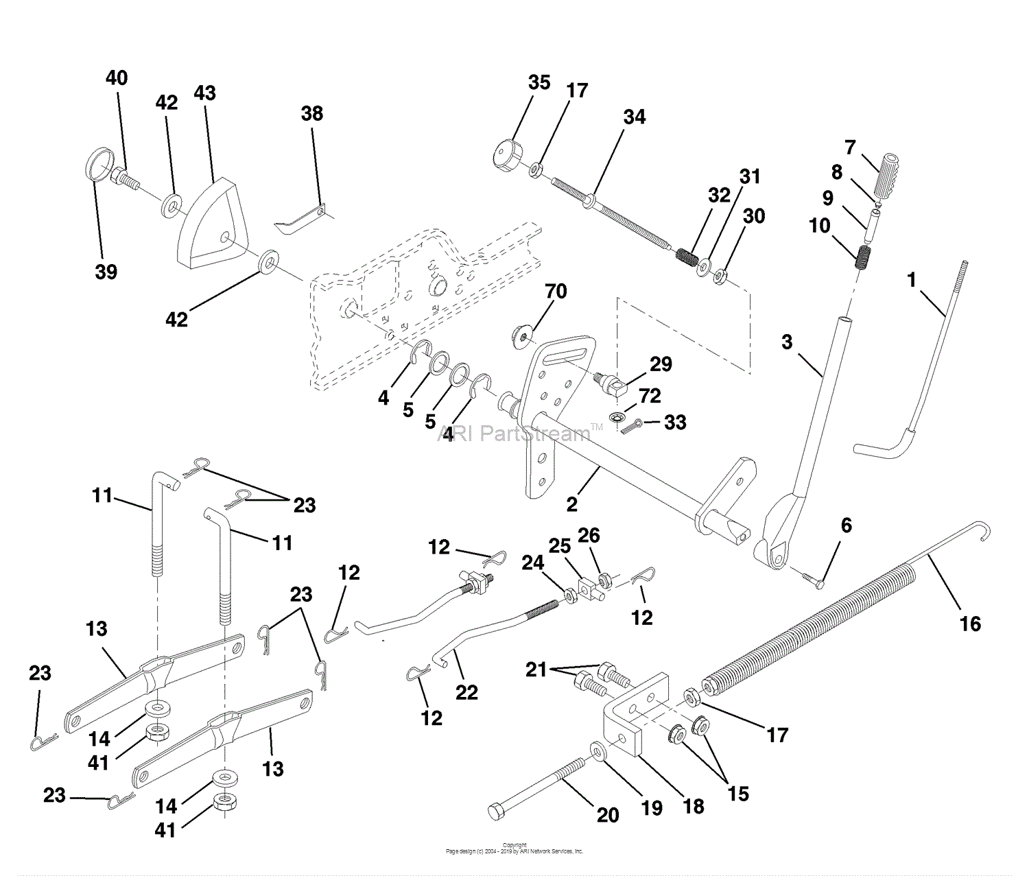 Husqvarna GTH 200 (954140046C) (1999-04) Parts Diagram for Lift Assembly