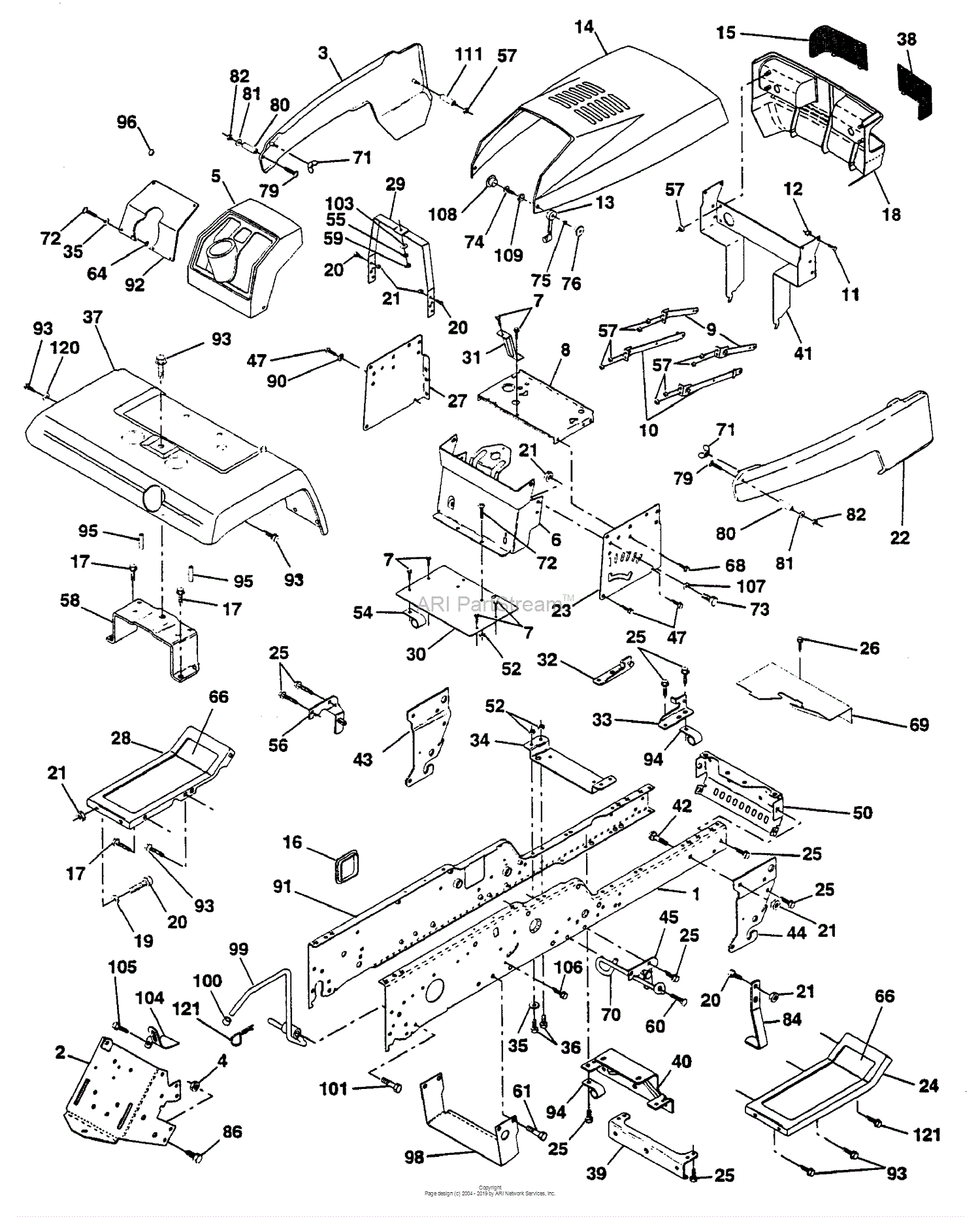 Husqvarna GTH 200 (HN20VH50A) (954000972) (1994-03) Parts Diagram for ...