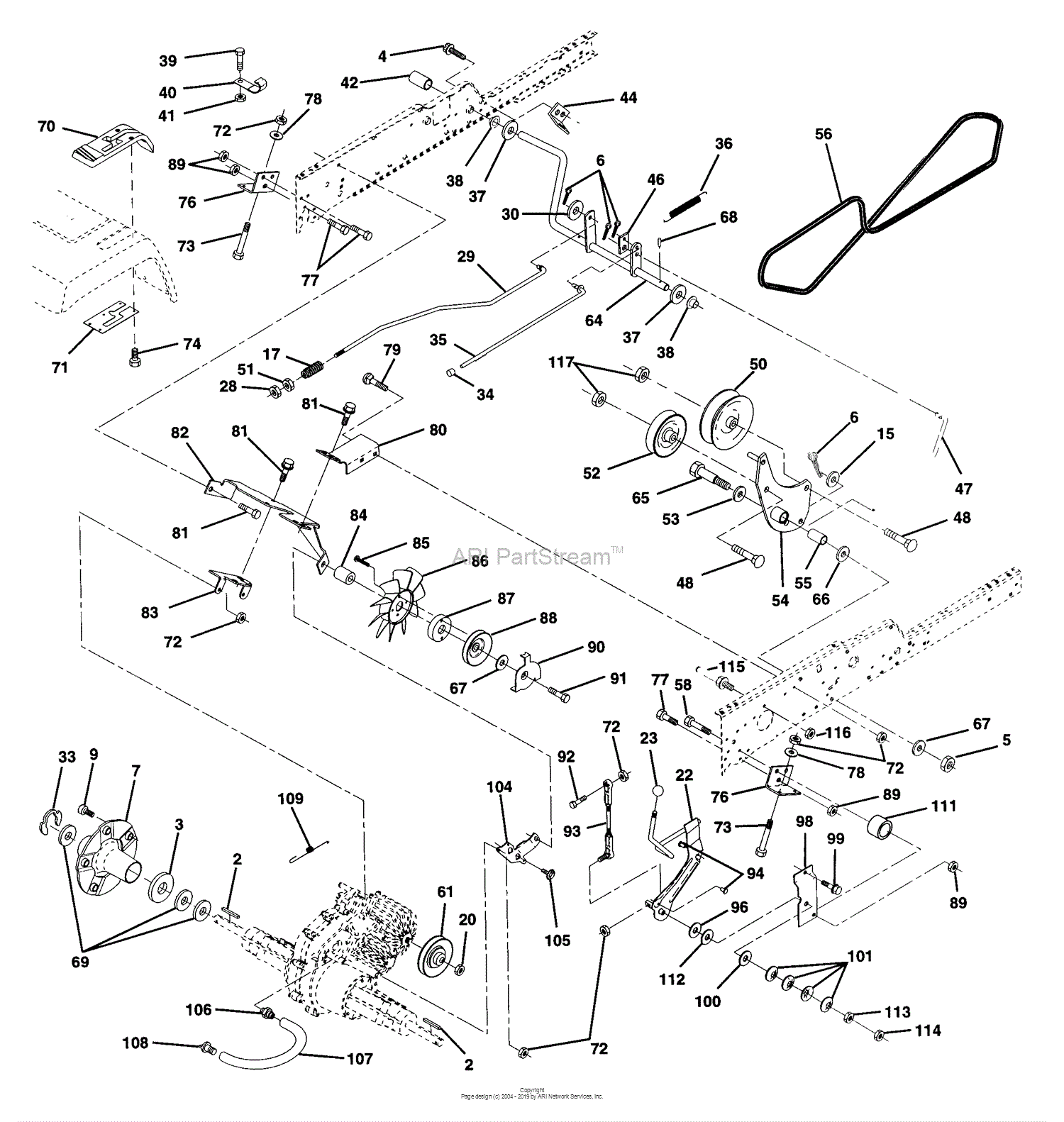 Husqvarna GTH 220 (1997-12) Parts Diagram for Ground Drive