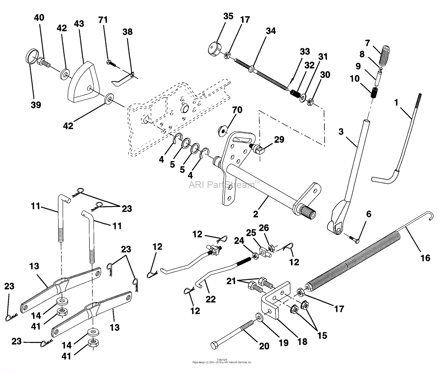 Husqvarna GTH 220 (1997-12) Parts Diagram for Lift Assembly