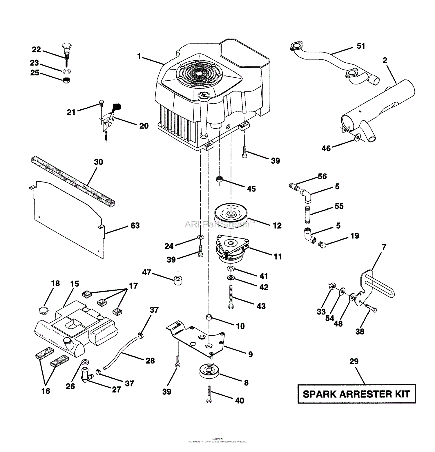 Husqvarna GTH 220 (954140012B) (1996-11) Parts Diagram for Engine