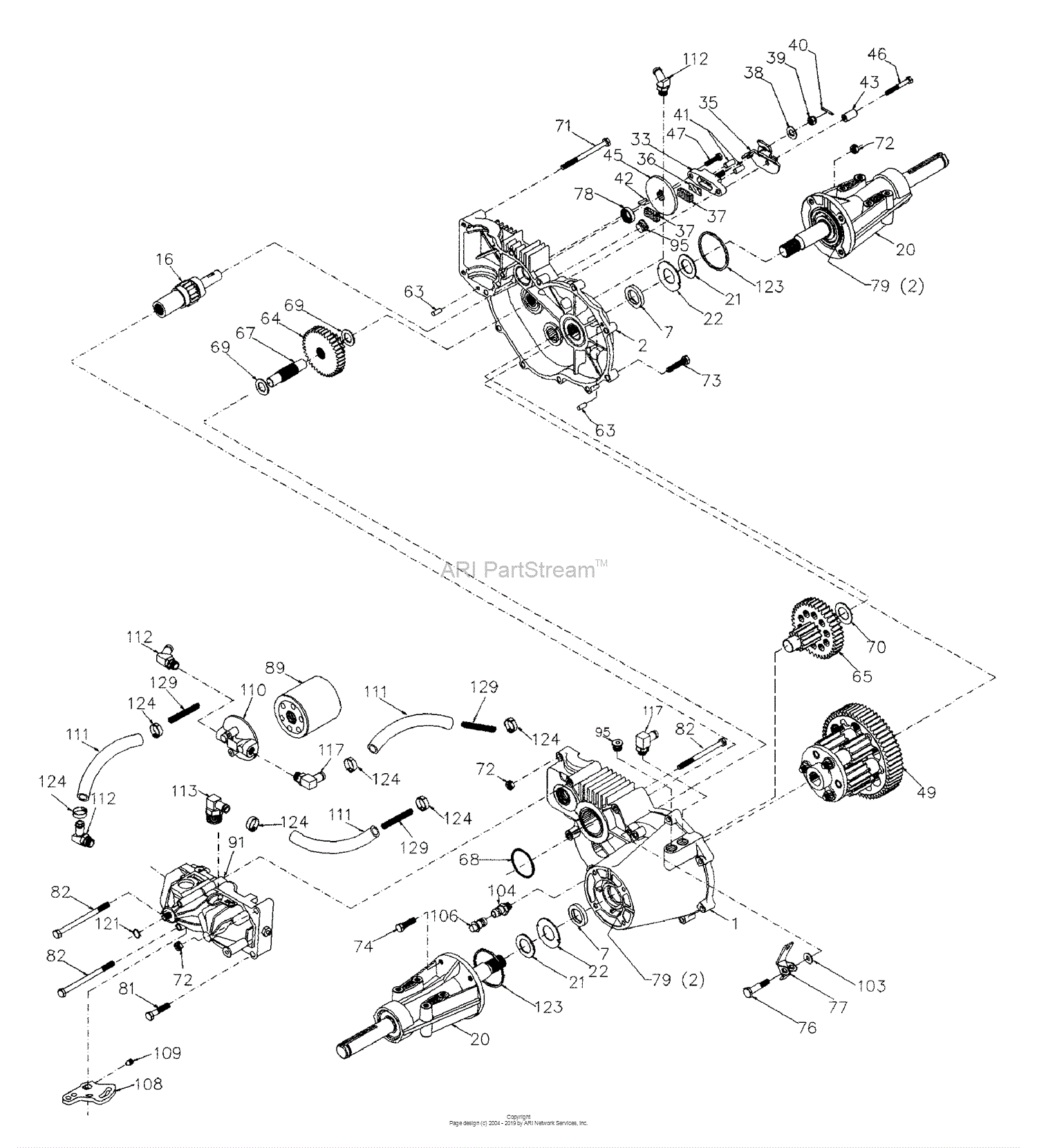 Husqvarna GTH 220 (954140012C) (1998-02) Parts Diagram for Transaxle ...