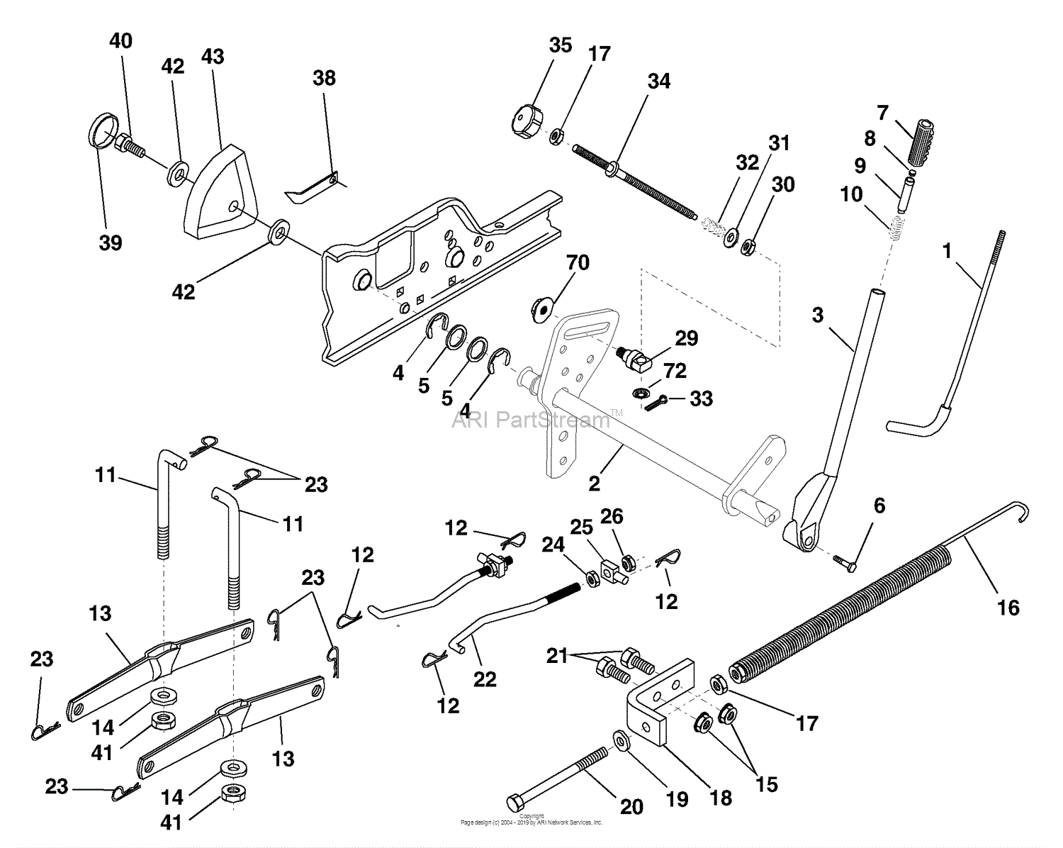 Husqvarna GTH 220 (954140012F) (1999-03) Parts Diagram for Lift Assembly