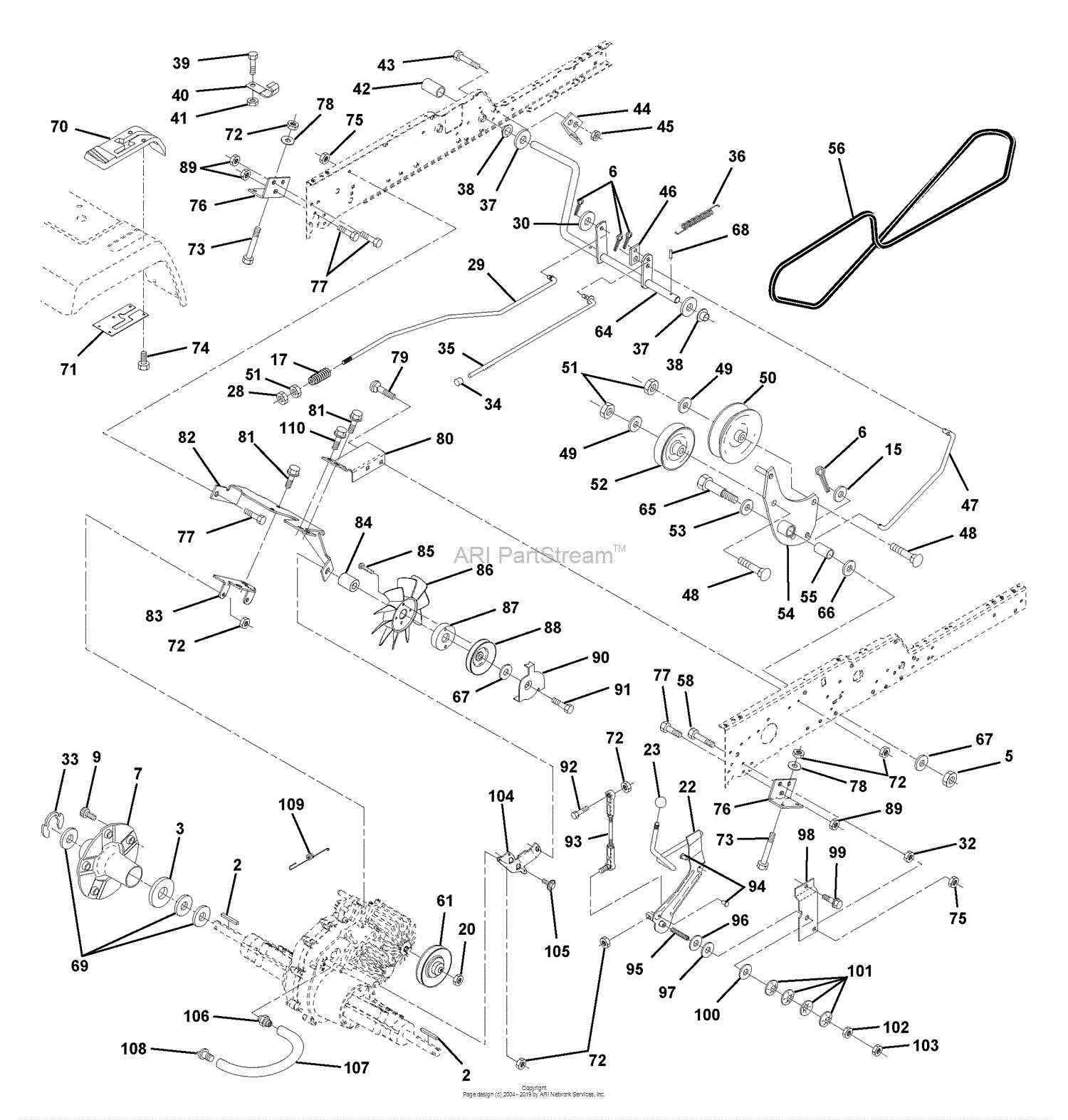 Husqvarna GTH 220 (954830167A) (1995-08) Parts Diagram for Ground Drive