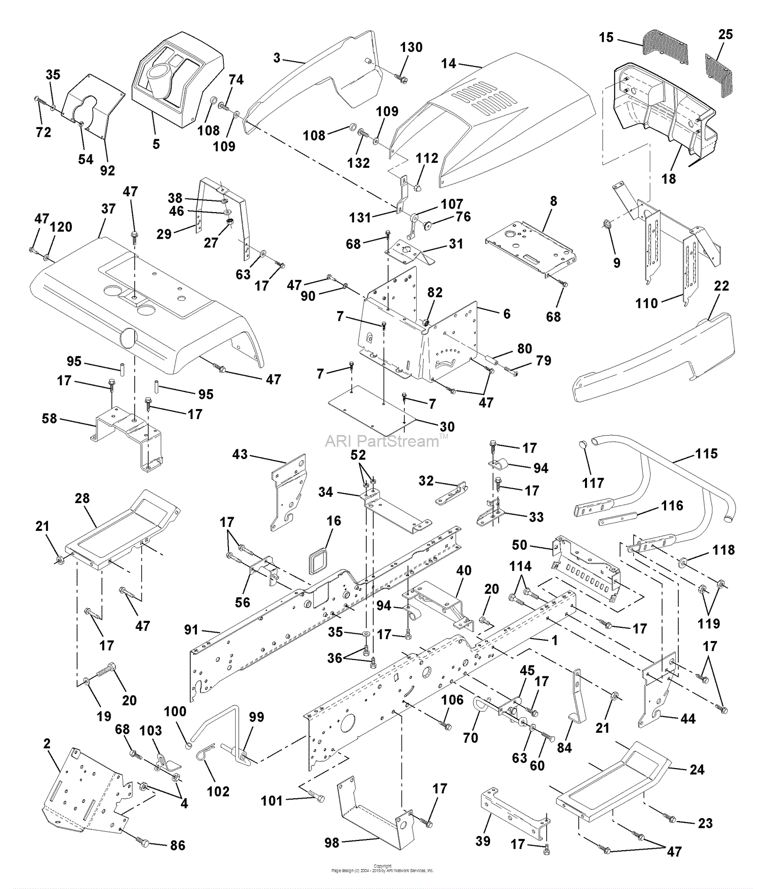 Husqvarna GTH 220 (954830167B) (1996-05) Parts Diagram for Chassis And ...