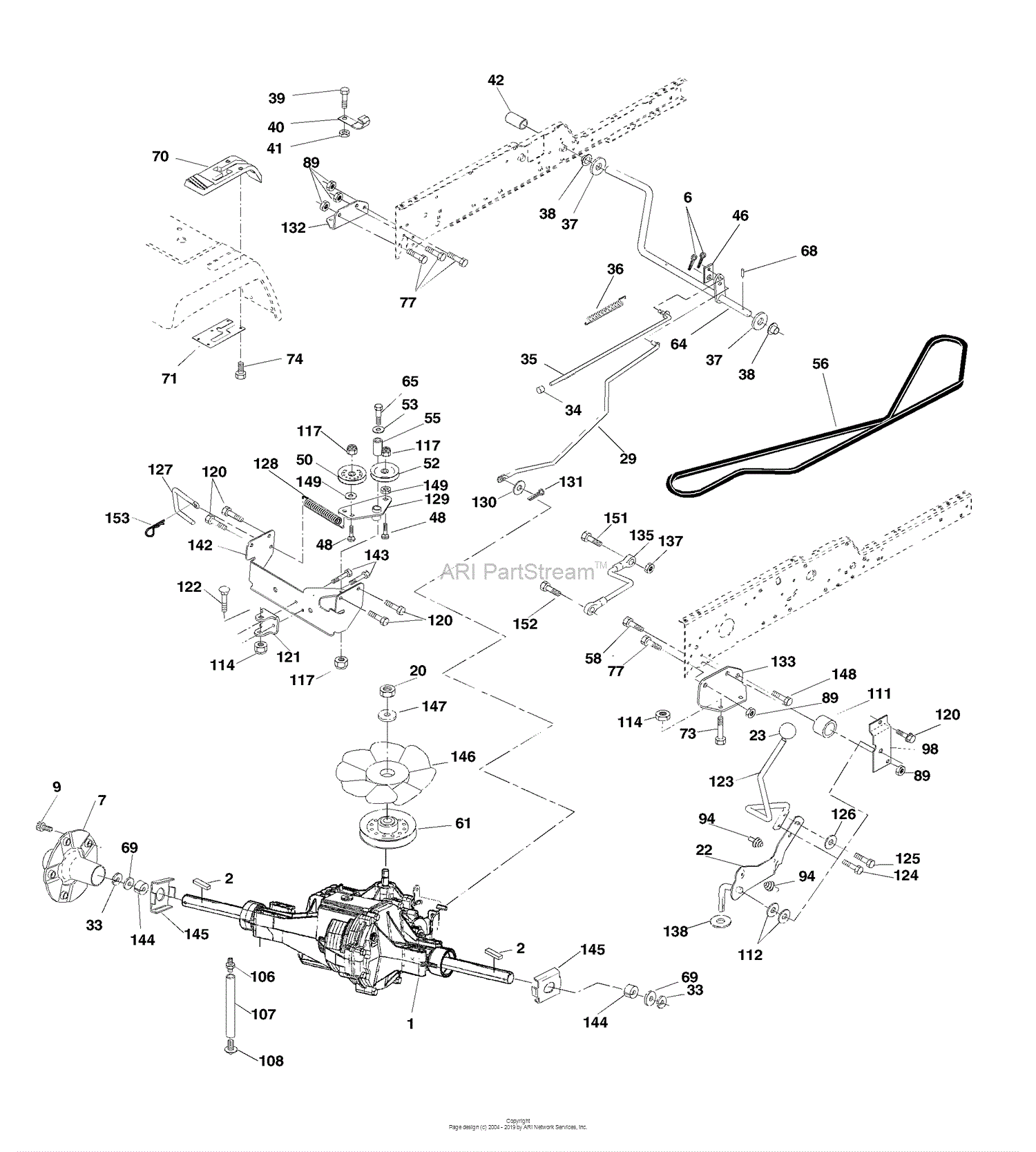 Husqvarna GTH 2250 C (954567093) (2001-05) Parts Diagram for Ground Drive